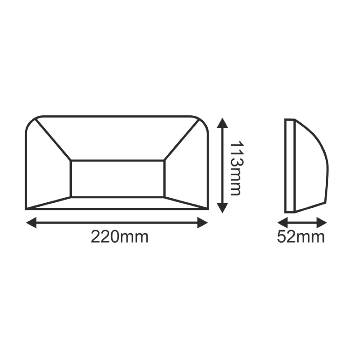 ACA LED WALL RECTANGLE LUMINAIRE RUST 230V AC IP65 6W 3000K 350LM RA80 - Image 2