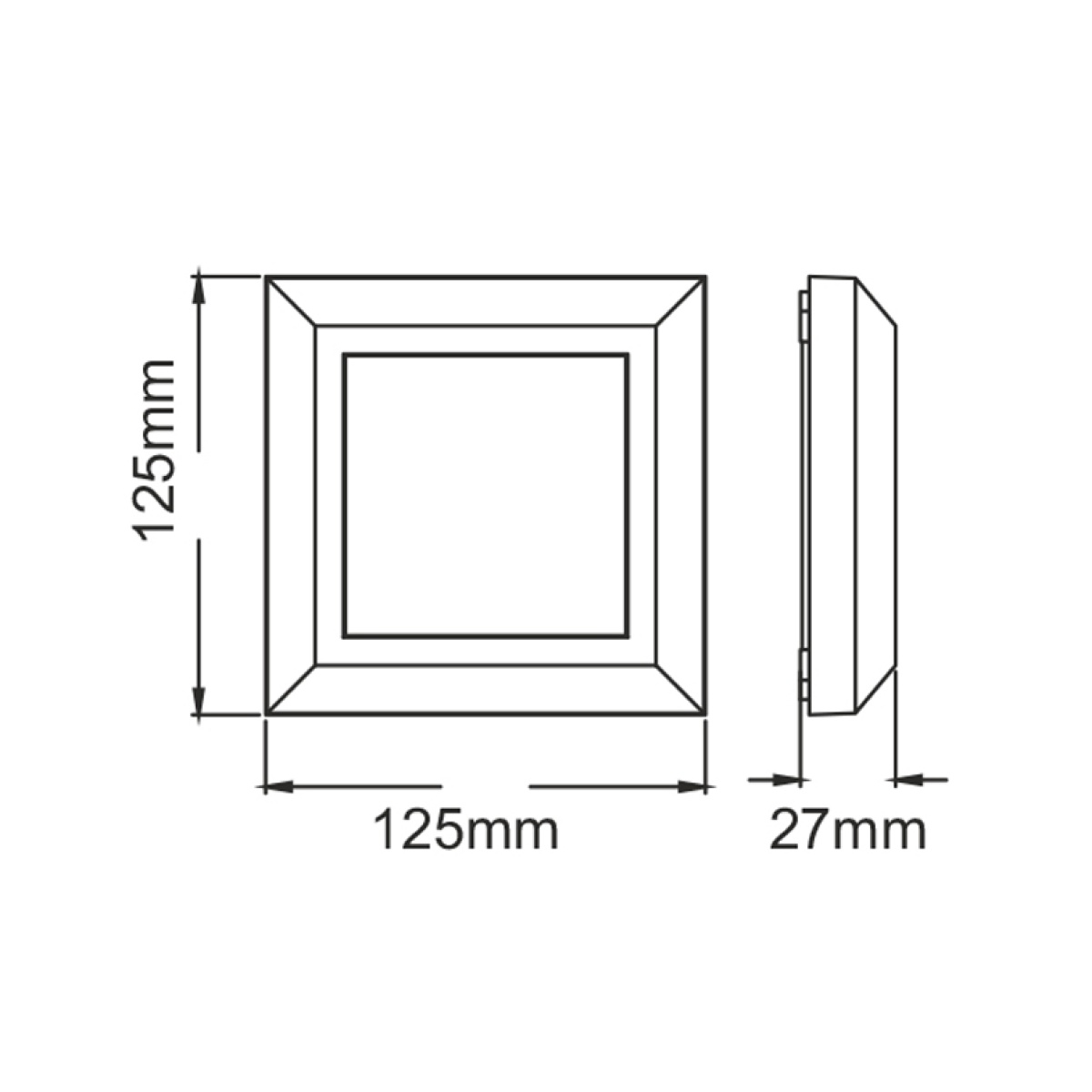 ACA LED WALL SQUARE LUMINAIRE RUST 230V AC IP65 4W 3000K 270LM RA80 - Image 2