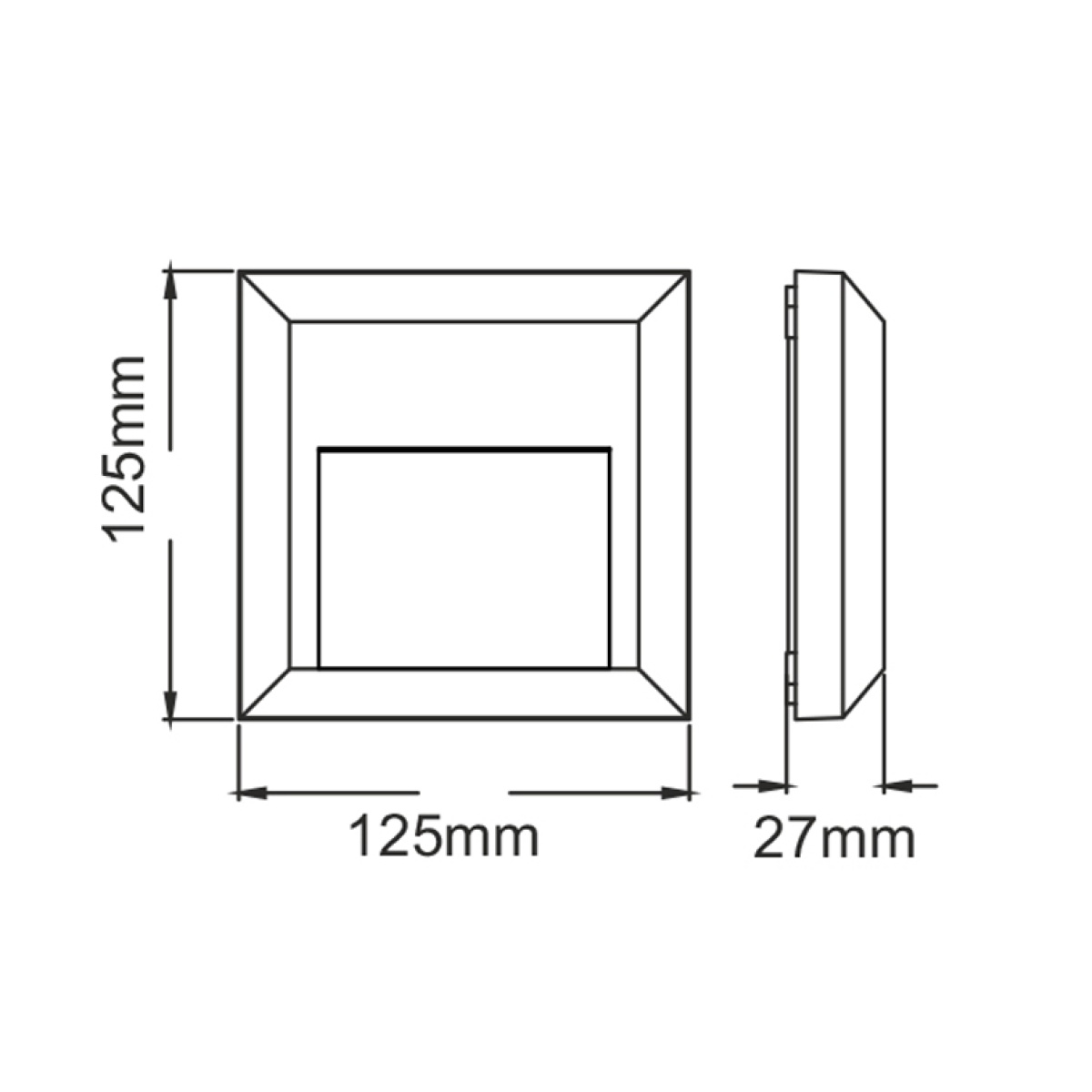ACA LED WALL SQUARE LUMINAIRE RUST 230V AC IP65 1.5W 3000K 100LM RA80 - Image 2