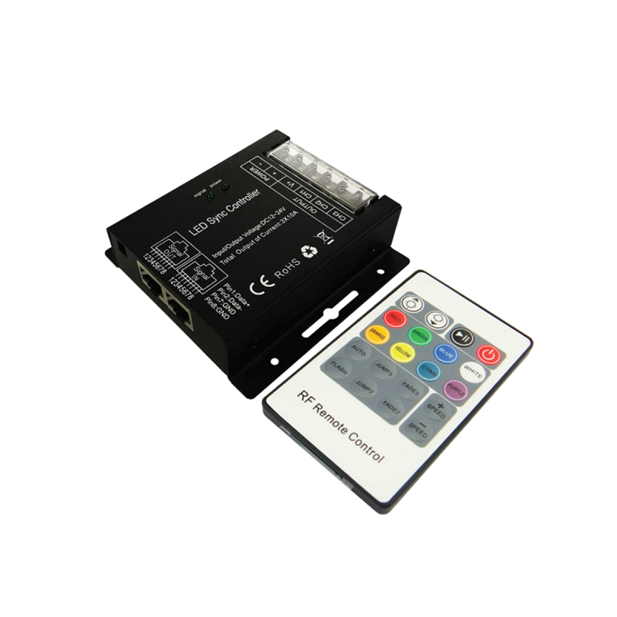 ACA RGB LED CONTROLLER RJ45 30A 360W/12V 720W/24V & RF REMOTE