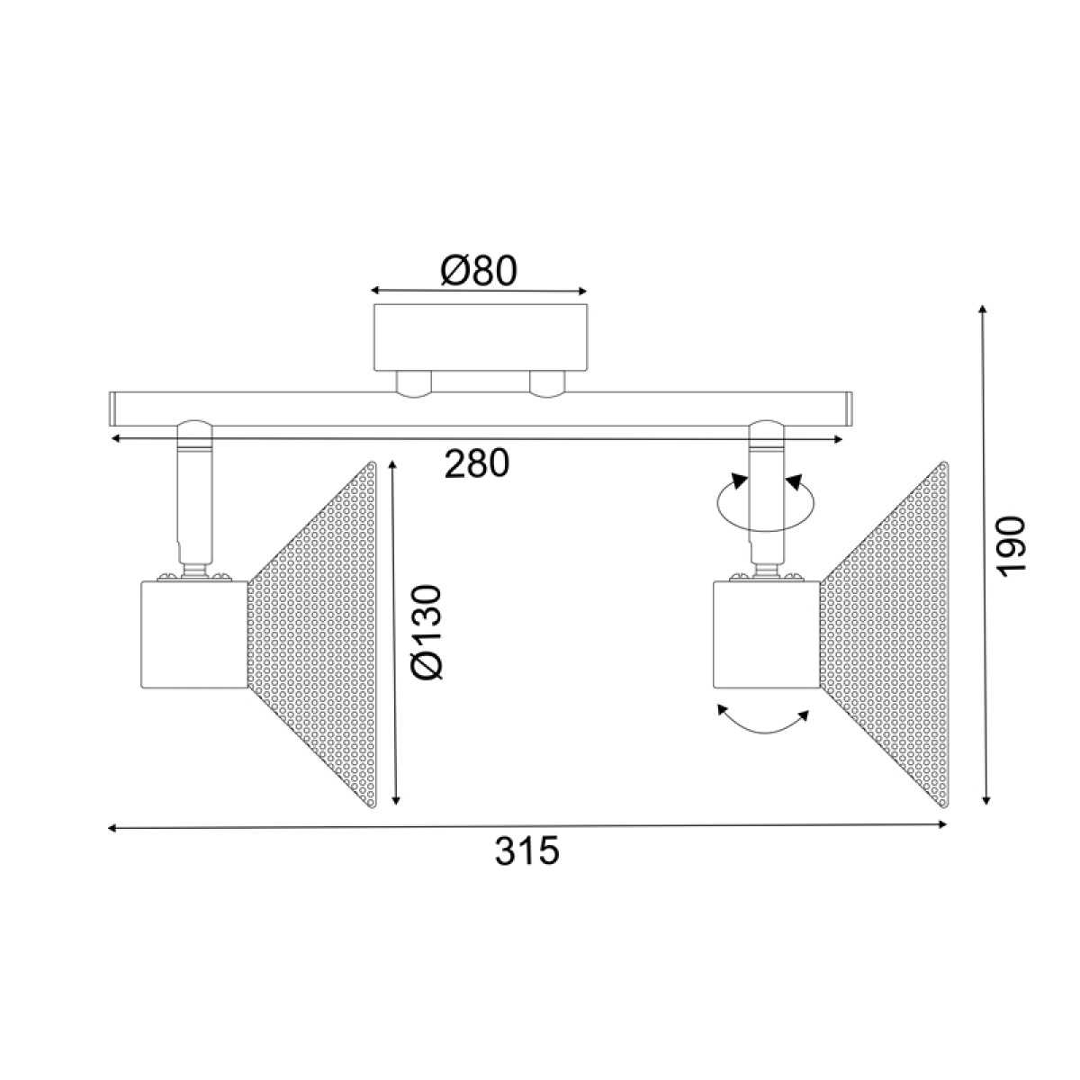 ACA ΕΠΙΤΟΙΧΟ Φ/Σ 2ΧΕ14 PALOMA ΜΑΥΡΟ ΜΕΤΑΛΛΙΚΟ 32X13X19CM - Image 2