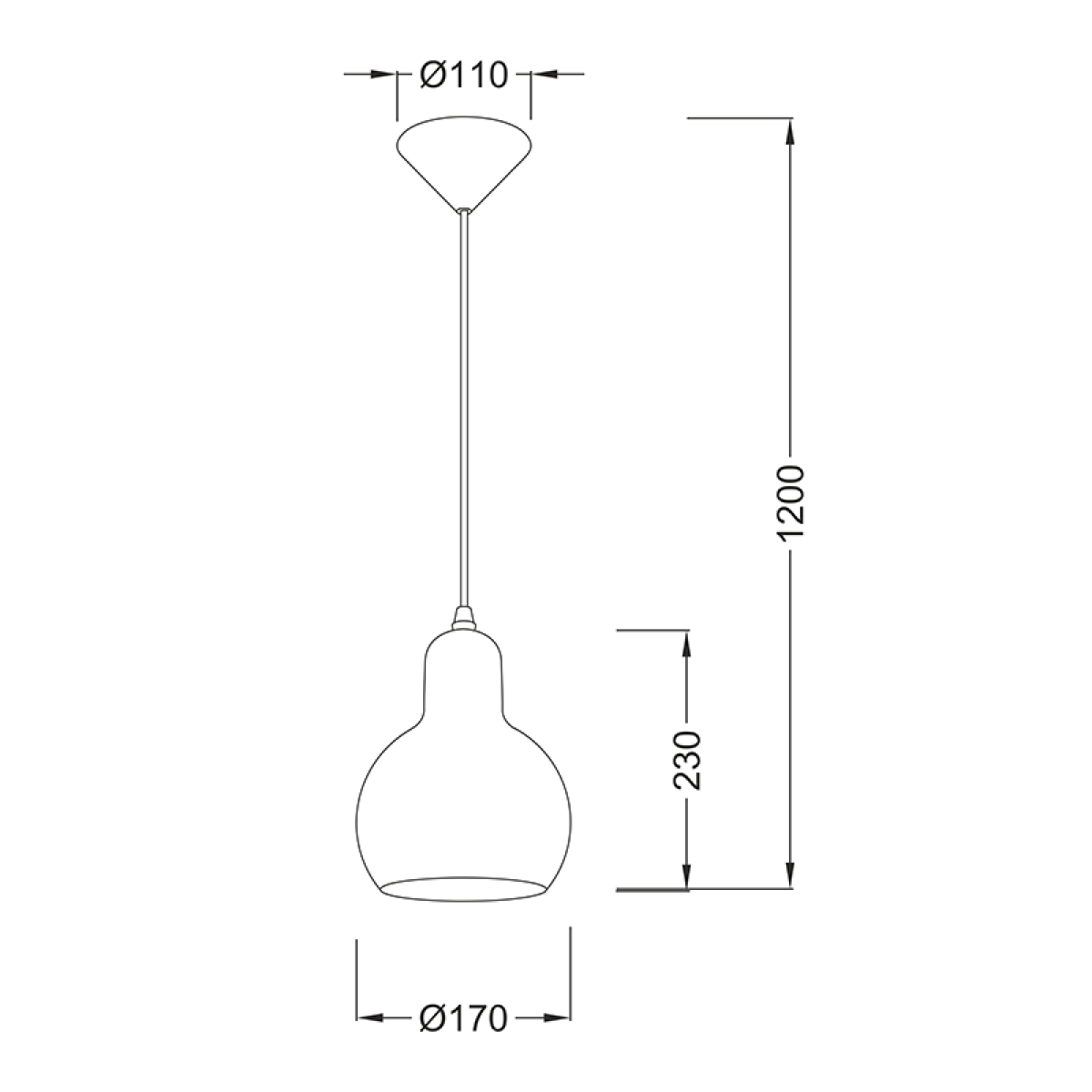 ACA ΚΡΕΜΑΣΤΟ ΚΕΧΡΙΜΠΑΡΙ ΓΥΑΛΙ Φ17cm 1X40W E27 BLOOM - Image 2