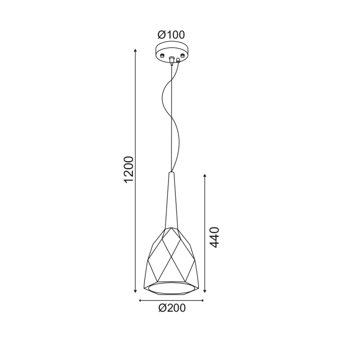 ACA ΚΡΕΜΑΣΤΟ Φ/Σ 1ΧΕ27 ΤΣΙΜΕΝΤΟ+ΞΥΛΟ Φ20ΧΗ120CM DIODUS - Image 2
