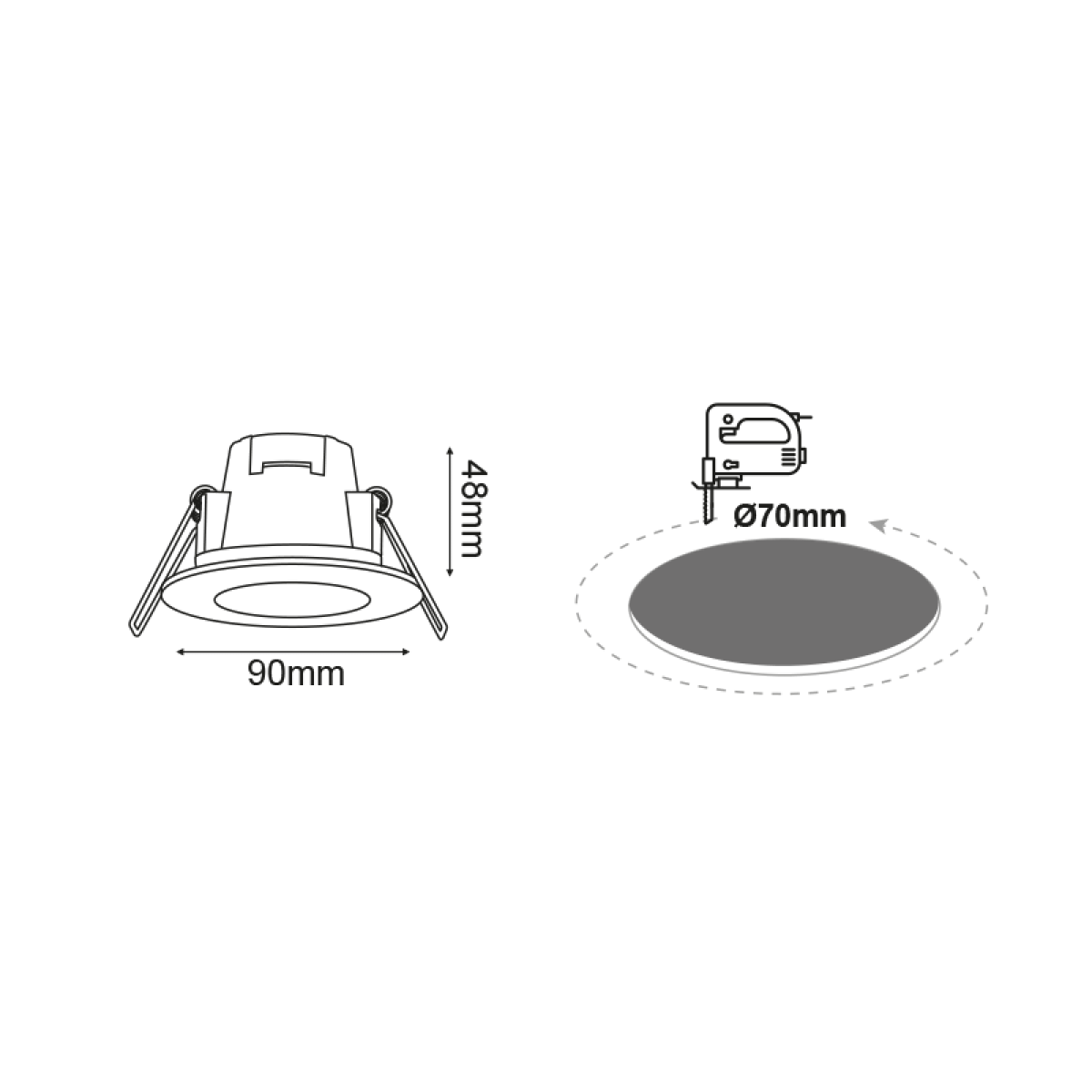 ACA LED SPOT IP65 WHITE ROUND 5W 4.000K 230V AC 410Lm 120° Ra80 - Image 2