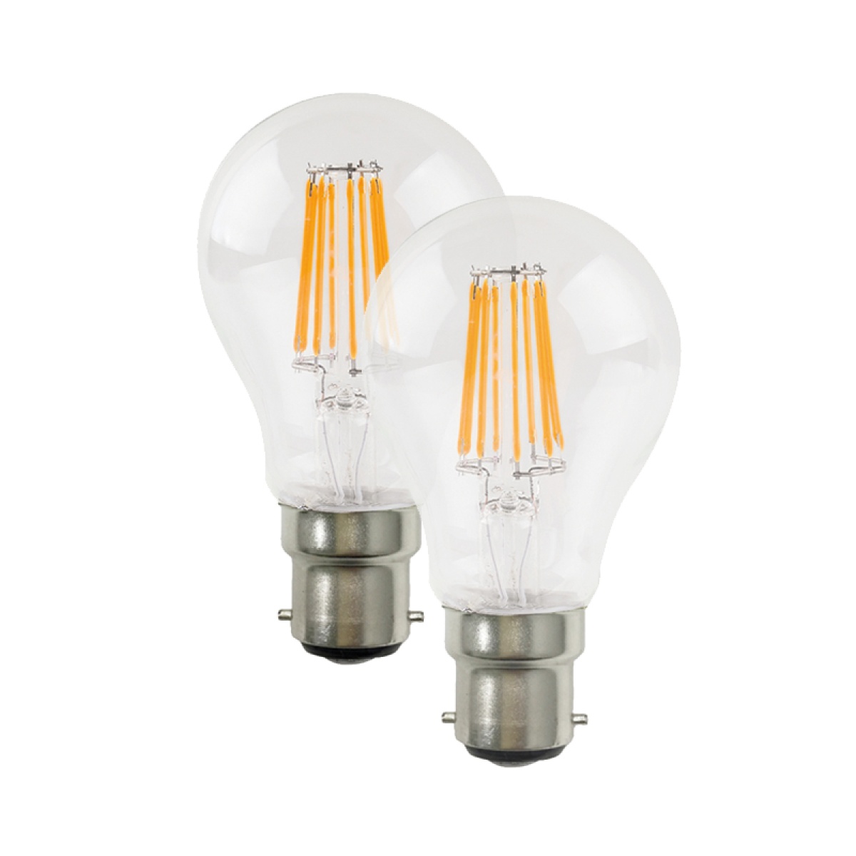 ACA LED FILAMENT A60 B22 230V 7W 4.000K 360° 620Lm Ra80 DUO PACK