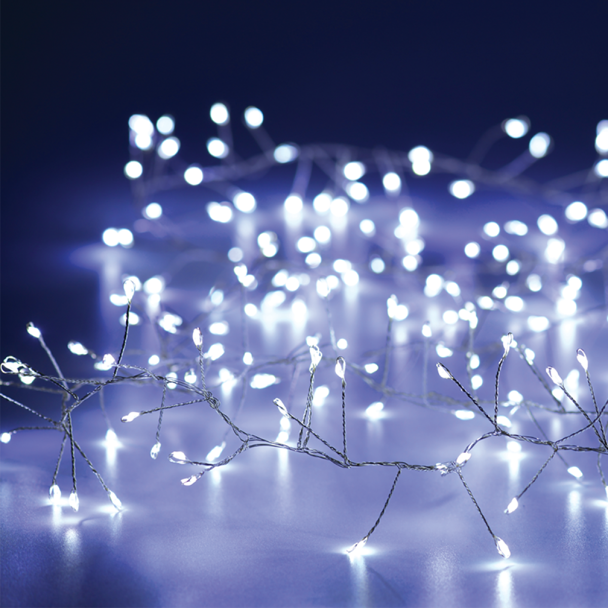 ACA 50 CLUSTER LED ΛΑΜΠΑΚ ΣΕΙΡΑ ΨΥΧΡΟ ΛΕΥΚΟ ΑΣΗΜΙ ΚΑΛΩΔ ΧΑΛΚΟΥ & ΜΠΑΤΑΡ 3xAA IP20 2.5m+30cm 3W