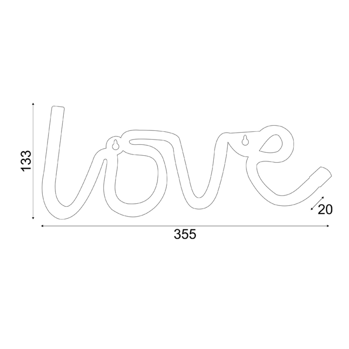ACA LOVE, 118 NEON LED ΛΑΜΠΑΚΙΑ ΜΕ ΜΠΑΤΑΡΙΑ (3xAA)/USB, WW, IP20, 35.5x2x13cm - Image 2