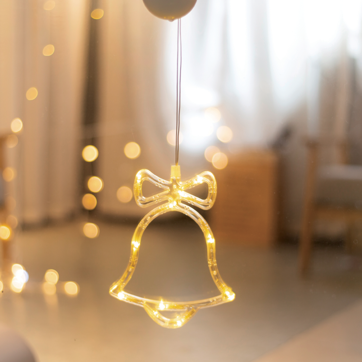 ACA "WINDOW PLASTIC BELL" 10 LED ΛΑΜΠΑΚΙΑ  WW ΜΠΑΤ. (3ΧΑΑΑ) IP20 16X20.5CM