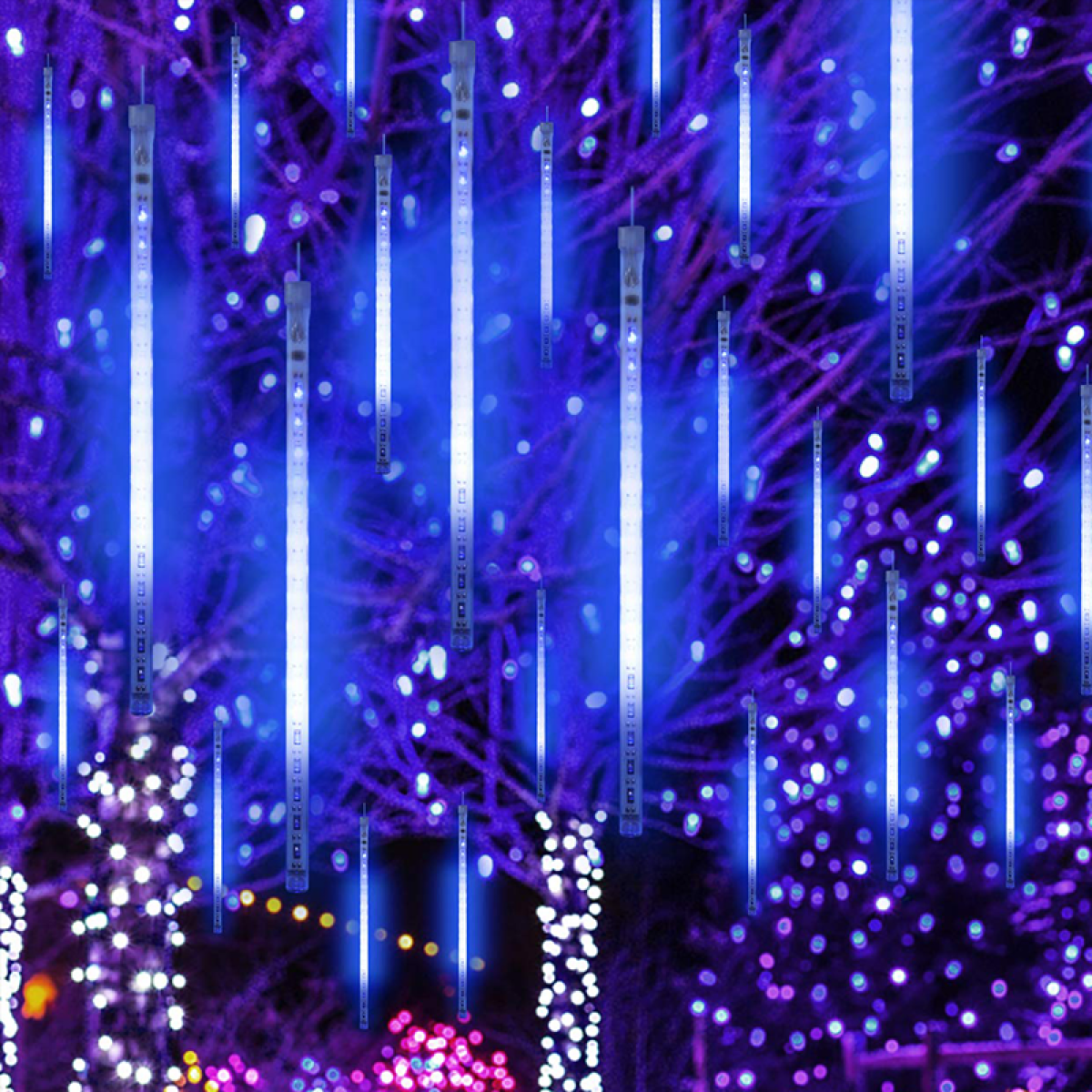 ACA  "SNOWDROP"180 CW LED ΛΑΜΠ., 18LX10DROPS ΜΗΚ.30CM, ΜΠΑΤ(3ΧΑΑ), 6/18 ΧΡΟΝ. IP44, 3.6m+40cmΔΙΑΦ. ΚΑΛ