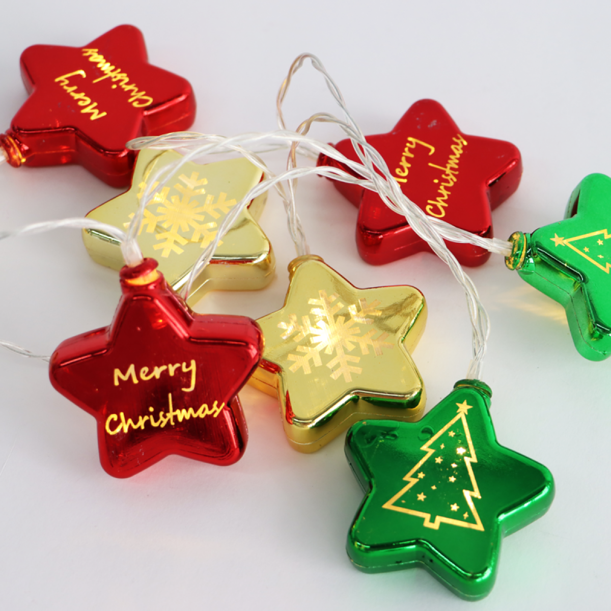 ACA XMAS PLASTIC STAR,10 LED ΛΑΜΠ. ΣΕΙΡΑ,ΜΠΑΤ. (2xAA),WW,IP20,15cm ,150+30cm ΚΑΛ. ΤΡΟΦ.