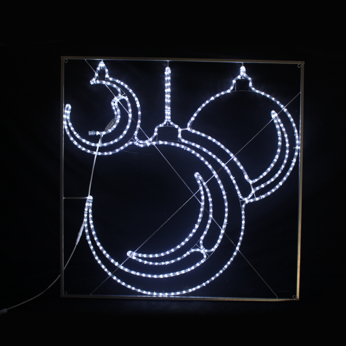 ACA  "THREE CHRISTMAS BALL",414 LED ΕΠΙΣΤΗΛ ΣΧΕΔ. 11.5m ΜΟΝΟΚ. ΦΩΤΟΣ,CW ΣΤΑΘ,IP44,120x120CM,1.5m ΤΡΟΦ.