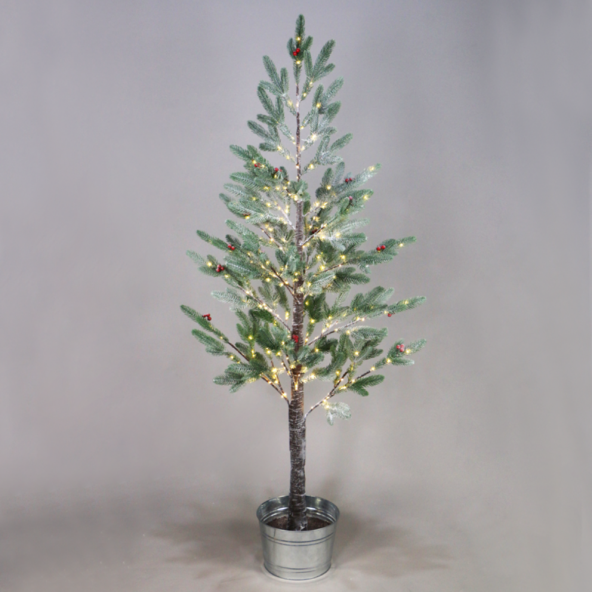 ACA  SNOW FLOWER TREE WITH RED CHERRY&POT 288WW LED ΛΑΜΠΑΚ ΑΝΤΑΠ(4,5V)IP44 ΥΨ.160CM Ø20CM 3MΚΑΛΩΔ ΤΡΟΦ