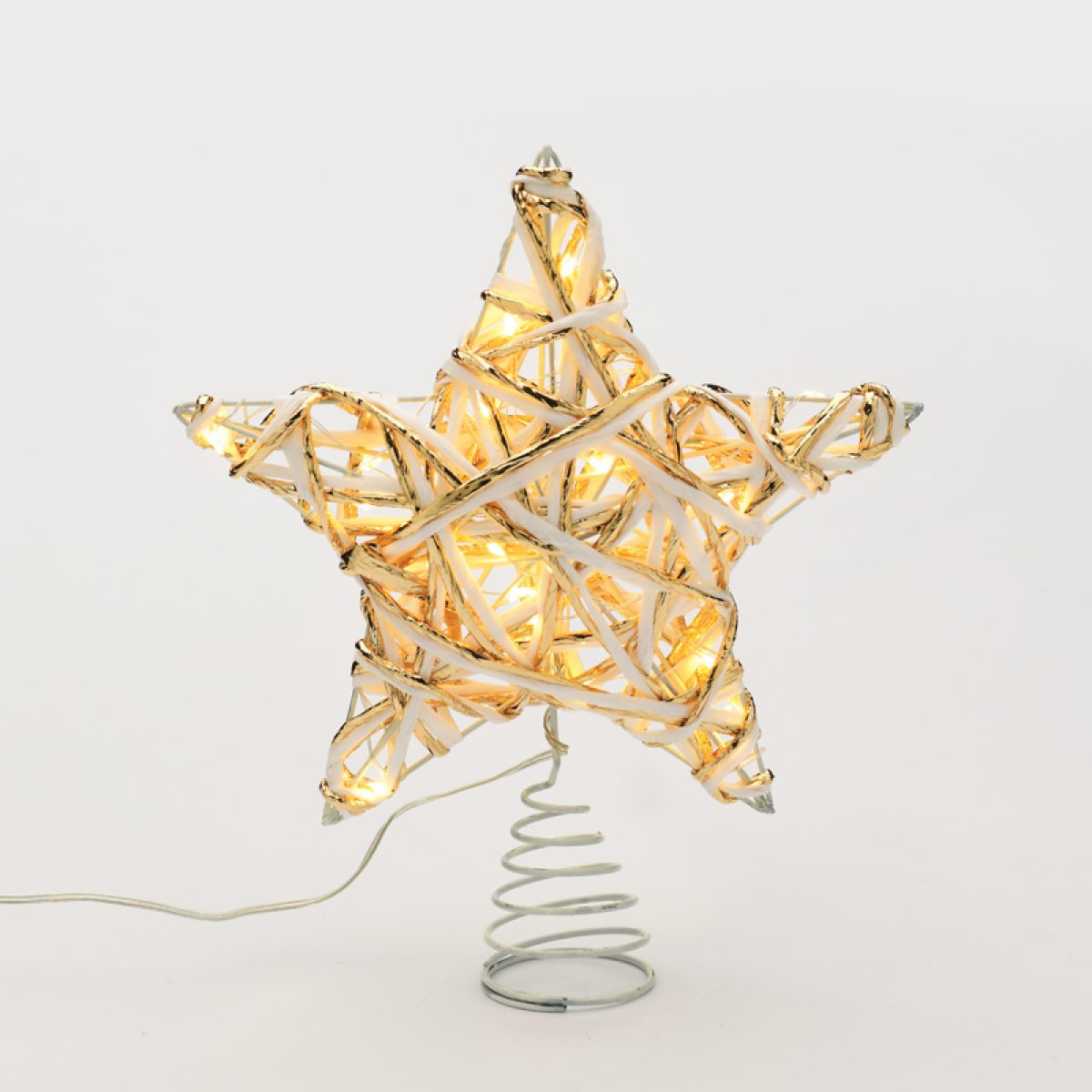 ACA  "WHITE & GOLD CONVEX STAR" 20 MINI WW LED ΛΑΜΠ. ΜΠΑΤ. 3ΧΑΑ,IP20 23x5x20cm