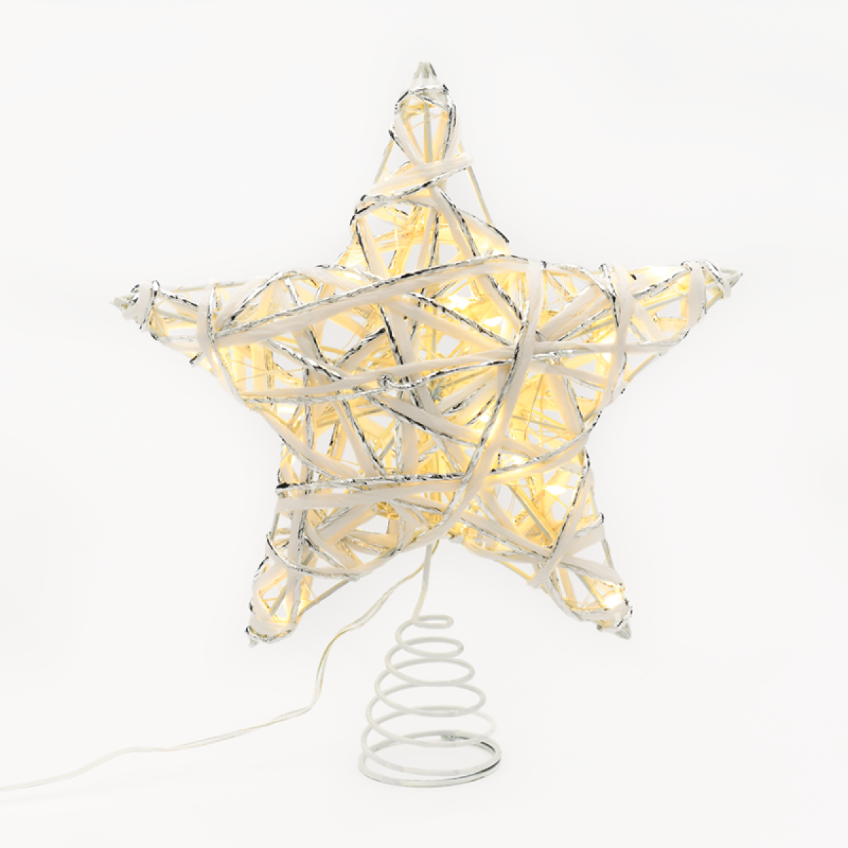 ACA  "WHITE & SILVER CONVEX STAR" 20 MINI WW LED ΛΑΜΠ. ΜΠΑΤ. 3ΧΑΑ,IP20 23x5x20cm