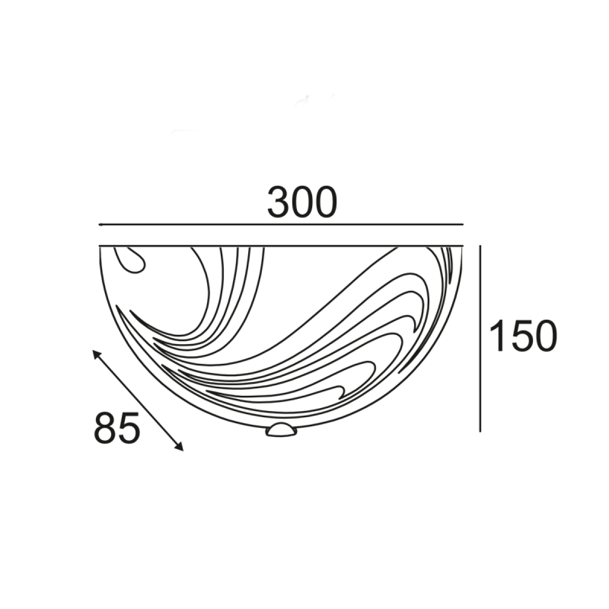 ACA ΑΠΛΙΚΑ 1ΧE27 ΛΕΥΚΗ ΑΜΜΟΒΟΛΗ ΣΧΕΔΙΑ Φ30cm PELAGOS - Image 2