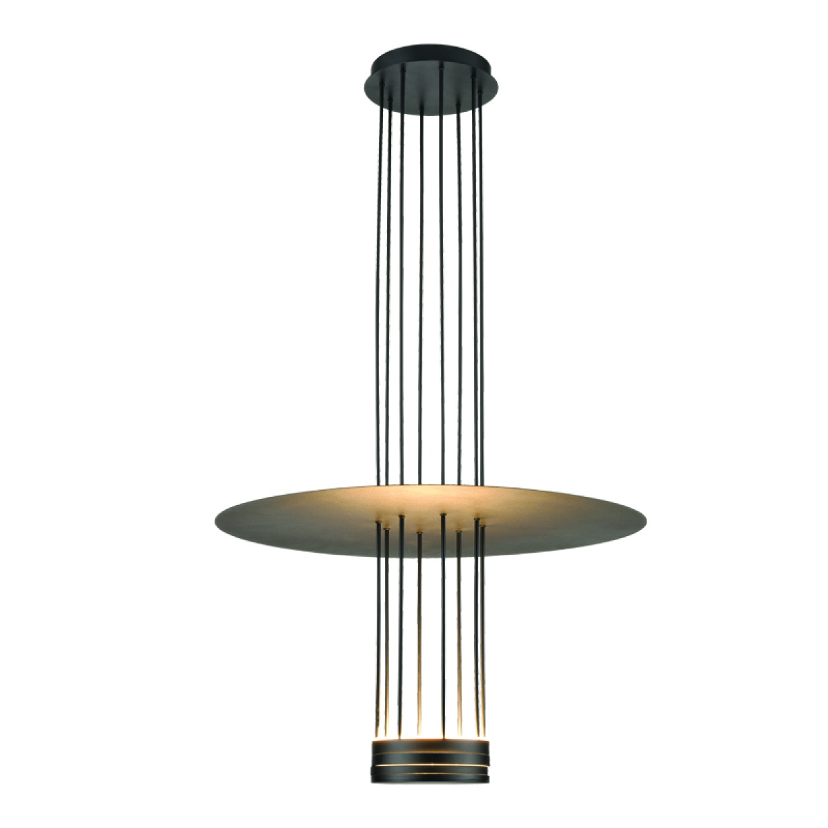 ACA ΚΡΕΜΑΣΤΟ Φ/Σ LED 18W 3000K 1260LM ELIA ΜΑΥΡΟ ΜΕΤ/ΚΟ IP20 D60XH104CM