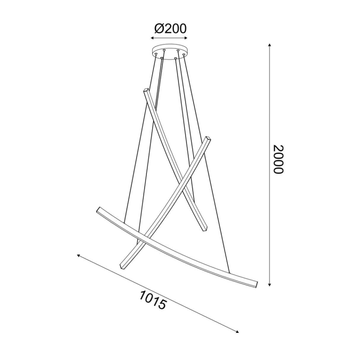 ACA ΚΡΕΜΑΣΤΟ Φ/Σ LED 60W 3000K 4200LM NAAVA ΜΑΥΡΟ ΑΛΟΥΜΙΝΙΟ IP20 102X15X110CM - Image 3