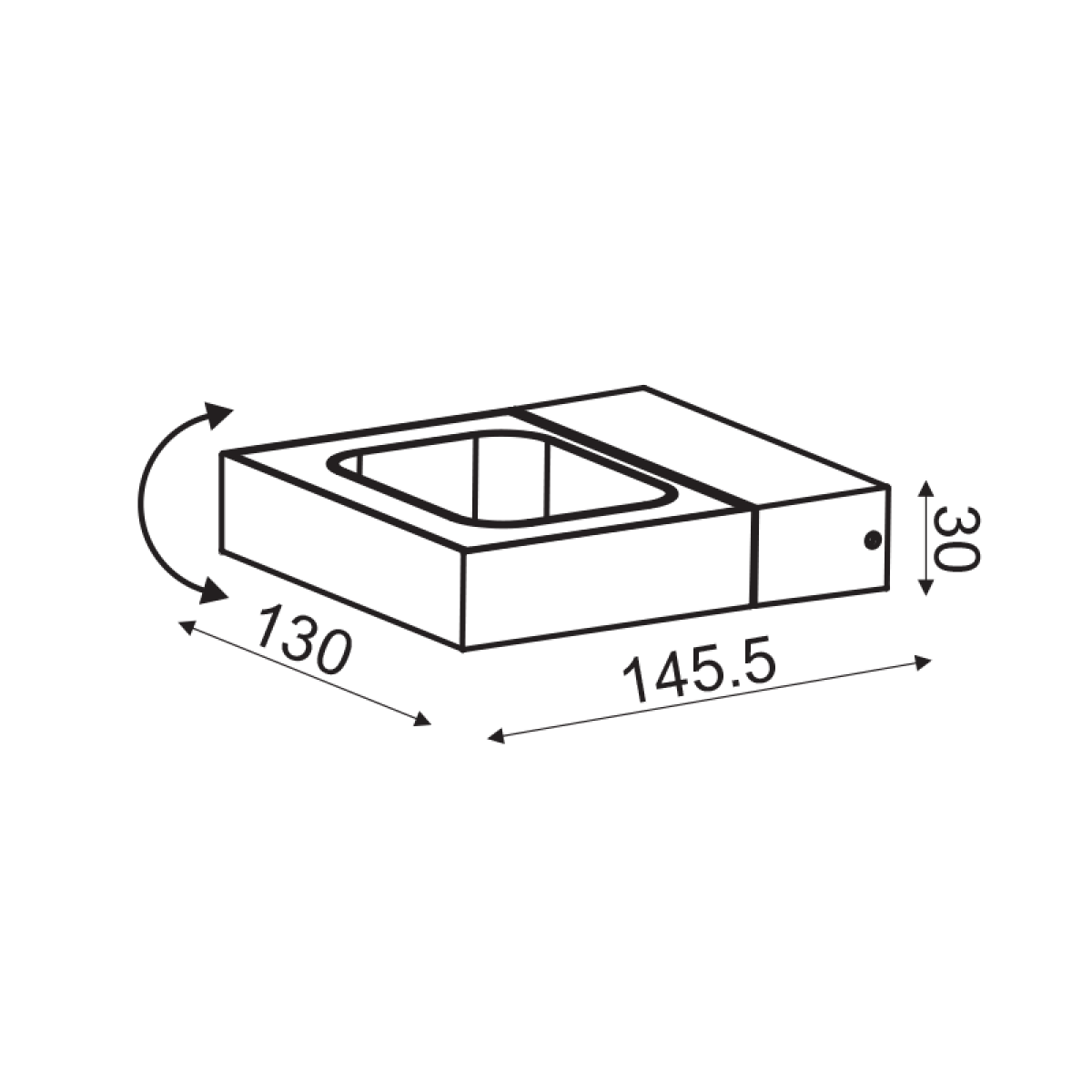 ACA ΕΠΙΤΟΙΧΟ Φ/Σ LED 6W 3000K ΑΛΟΥΜΙΝΙΟ ΓΚΡΙ 14,5X13X3CM CYCLOP - Image 2