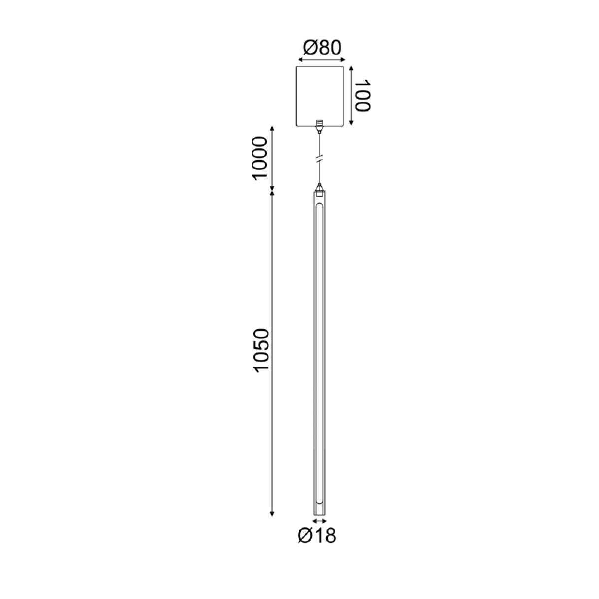 ACA ΚΡΕΜΑΣΤΟ Φ/Σ LED 18W DIM ΑΦΗΣ 3000K 920LM AVENUE ΜΑΥΡΟ ΜΕΤ/ΚΟ IP20 D8XD1,8XH250CM - Image 3