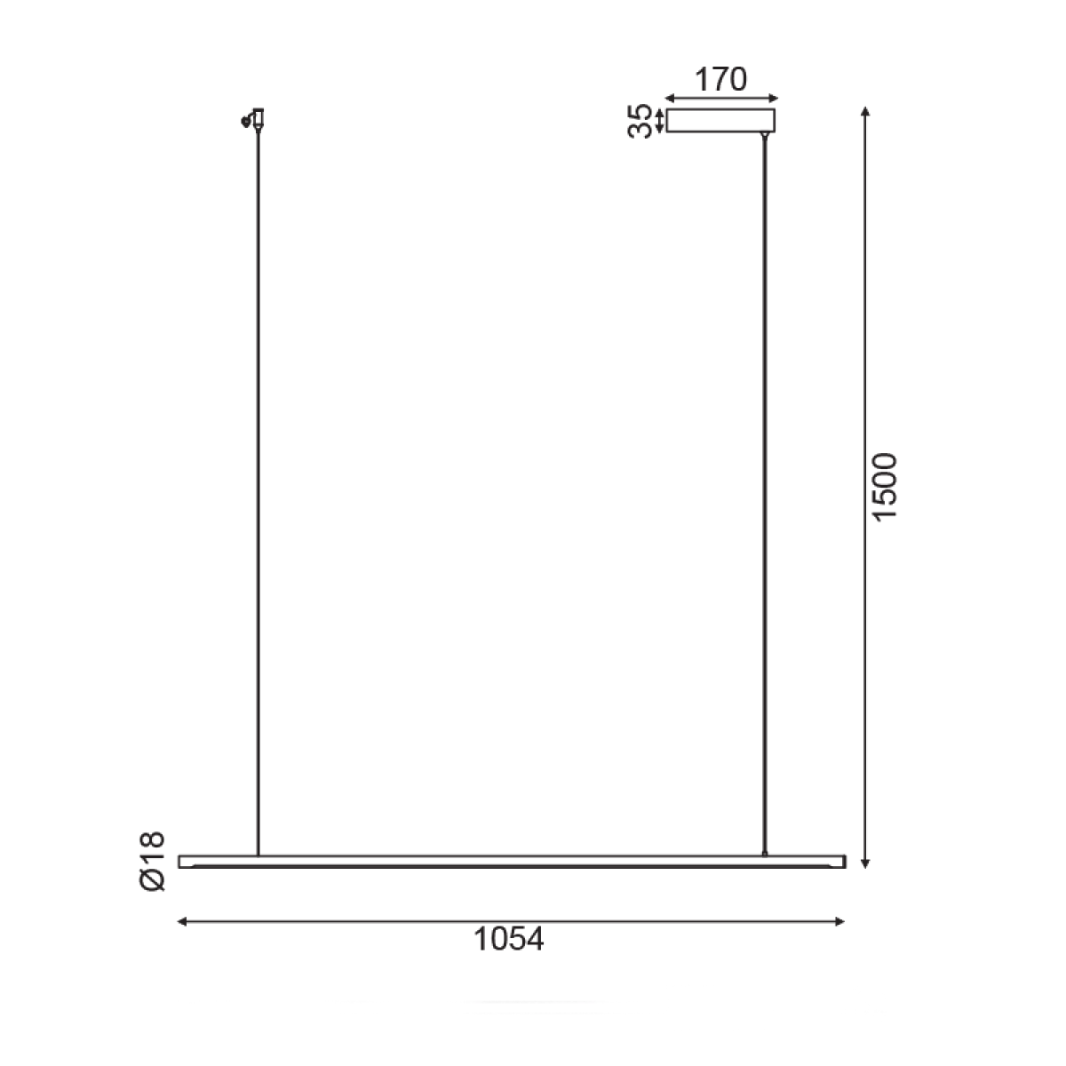 ACA ΚΡΕΜΑΣΤΟ Φ/Σ LED 18W 3000K 920LM ΜΑΥΡΟ ΑΛΟΥΜΙΝΙΟ DIMMER ΑΦΗΣ 105Χ1,8ΧΗ150CM AVENUE - Image 2