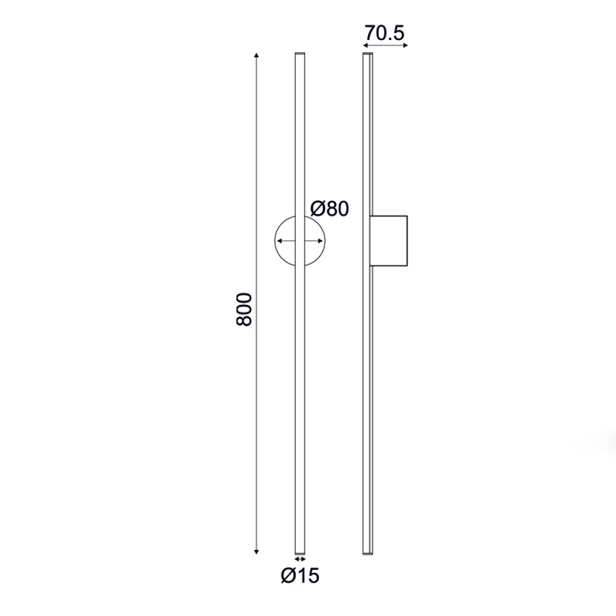 ACA ΕΠΙΤΟΙΧΟ Φ/Σ LED 15W 3000K  970LM AVENUE ΛΕΥΚΟ ΜΕΤ/ΚΟ IP20 7,5X8X80CM - Image 2