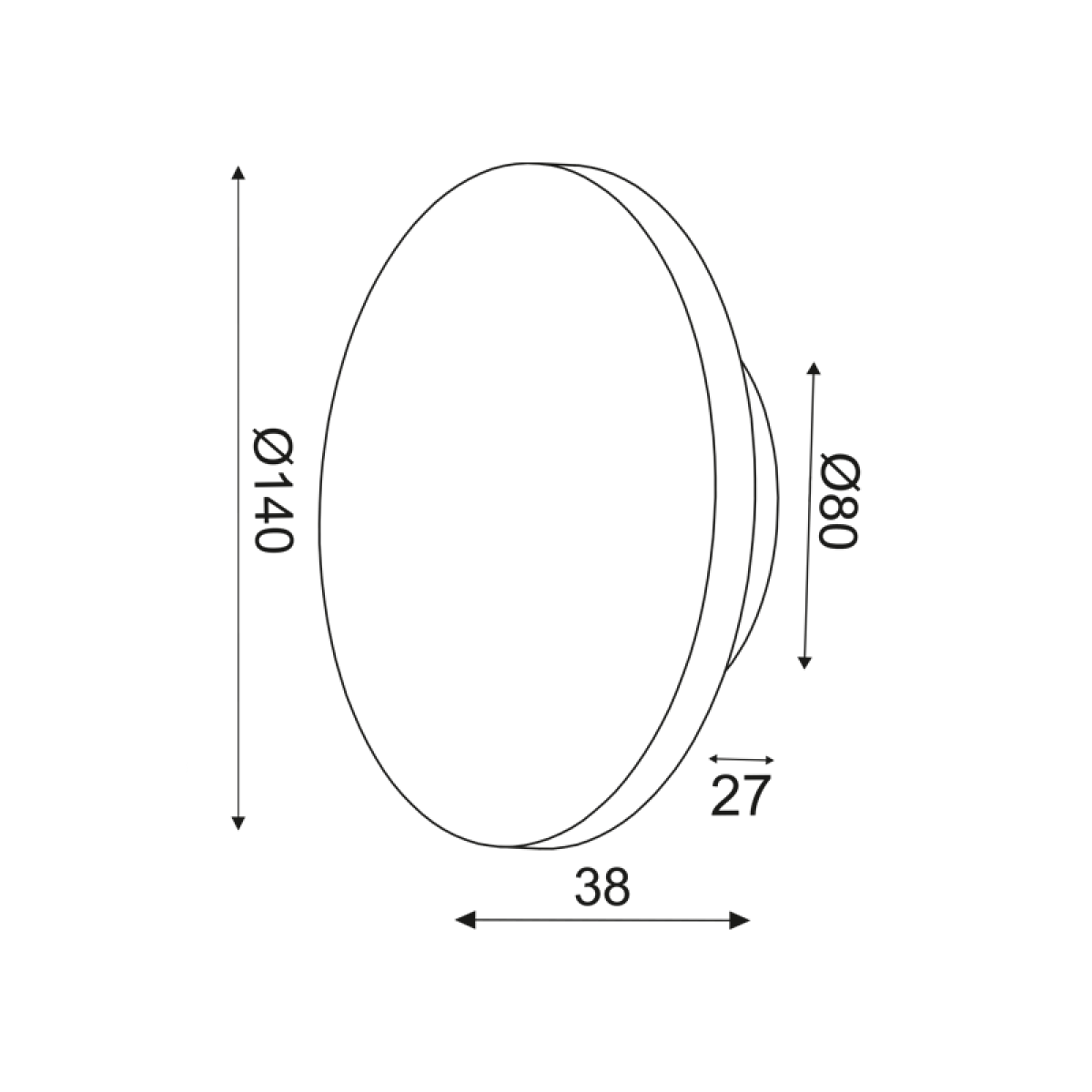 ACA ΕΠΙΤΟΙΧΟ Φ/Σ LED 5W 3000Κ ΛΕΥΚΟ MDF ΚΥΚΛΟΣ Φ14ΧΗ3,6CM ECLIPSE - Image 3