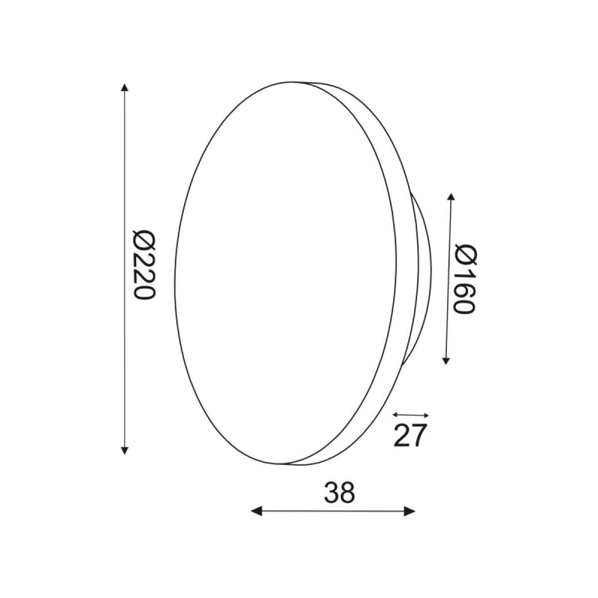 ACA ΕΠΙΤΟΙΧΟ Φ/Σ LED 10W 3000Κ 800LM ΑΝ.ΚΑΦΕ ΔΕΡΜΑ MDF ΚΥΚΛΟΣ Φ22ΧΗ3,6CM ECLIPSE - Image 3
