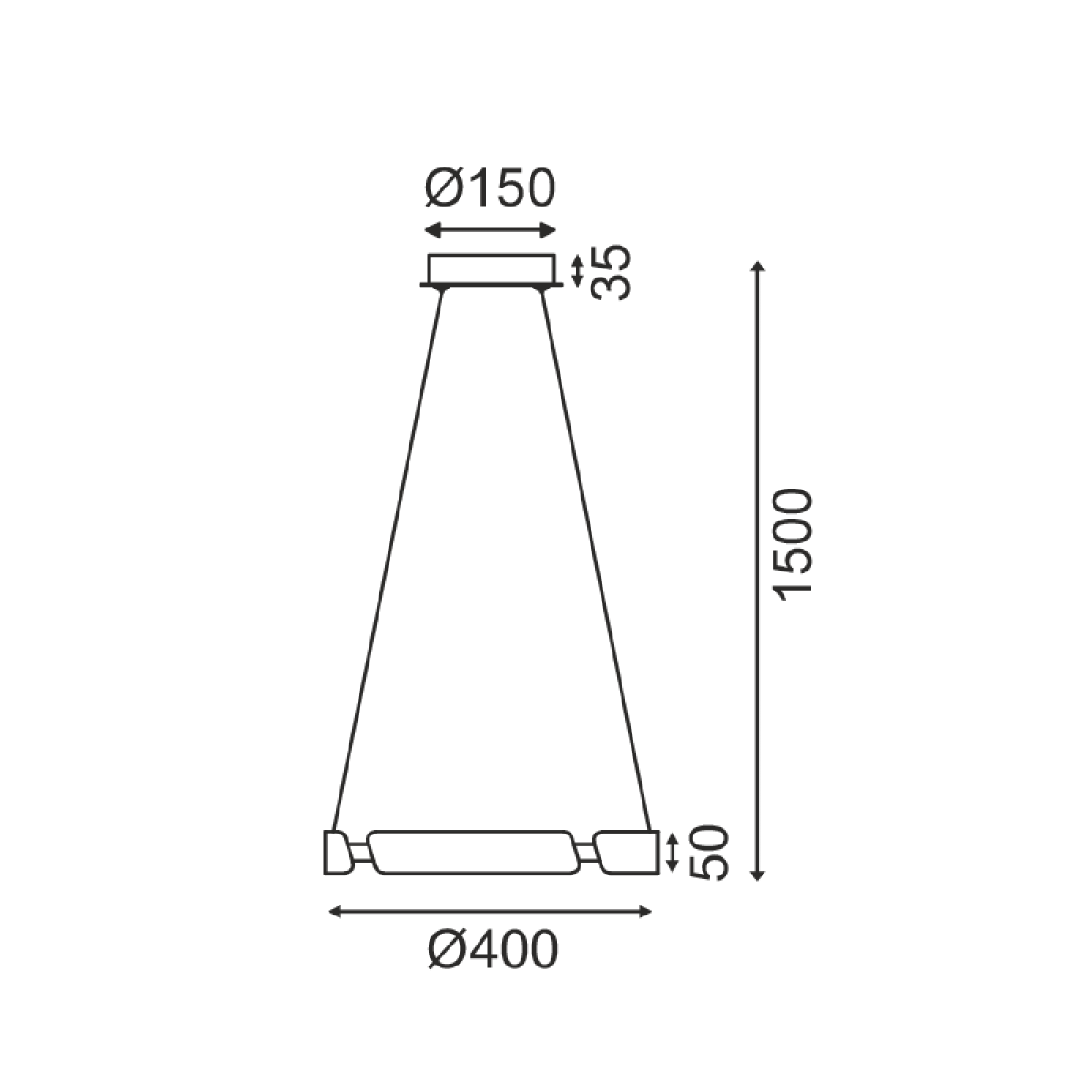ACA ΚΡΕΜΑΣΤΟ Φ/Σ LED 23W 3000K 1840LM ΟΡΕΙΧΑΛΚΟ ΑΛΟΥΜΙΝΙΟ D40XH150CM THEMIDA - Image 2