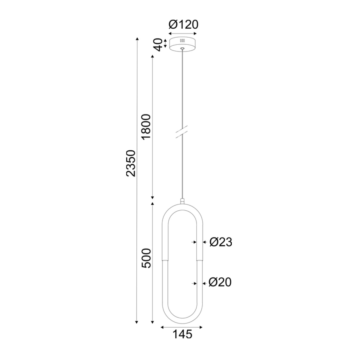 ACA ΚΡΕΜΑΣΤΟ Φ/Σ LED 8W 3000K 560LM VENUS ΟΡΕΙΧΑΛΚΟ ΜΕΤ/ΚΟ IP20 15Χ2,3ΧH230CM - Image 3