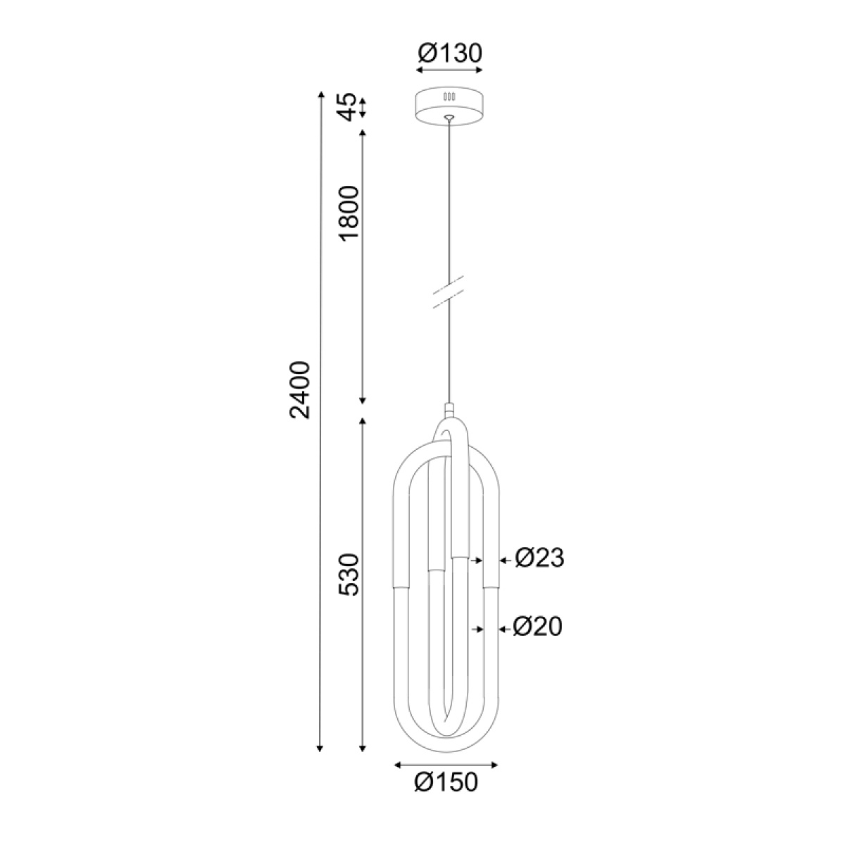 ACA ΚΡΕΜΑΣΤΟ Φ/Σ LED 16W 3000K 1120LM VENUS ΧΡΩΜΙΟ ΜΕΤ/ΚΟ IP20 15X15XH230CM - Image 2