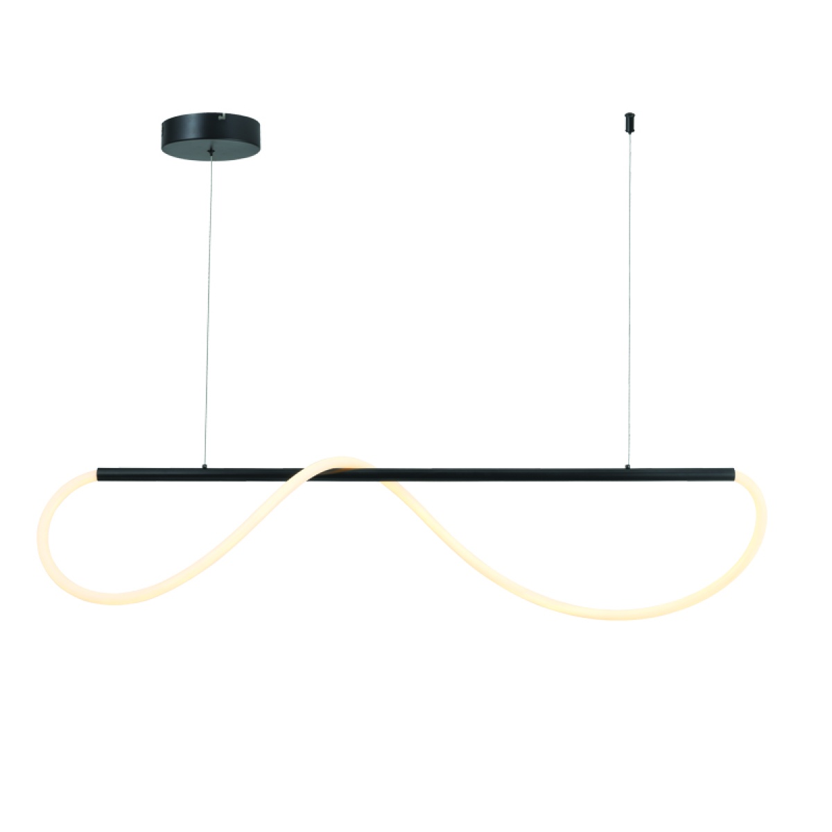 ACA ΚΡΕΜΑΣΤΟ Φ/Σ LED 36W 3000K 2000LM KYMA ΜΑΥΡΟ ΜΕΤ/ΚΟ IP20 120Χ6XΗ215CM