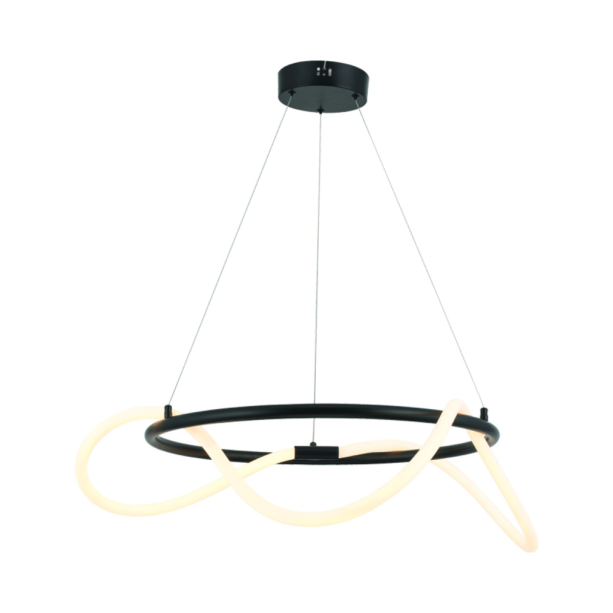 ACA ΚΡΕΜΑΣΤΟ Φ/Σ LED 36W 3000K 2100LM KYMA ΜΑΥΡΟ ΜΕΤ/ΚΟ IP20 D60XH230CM