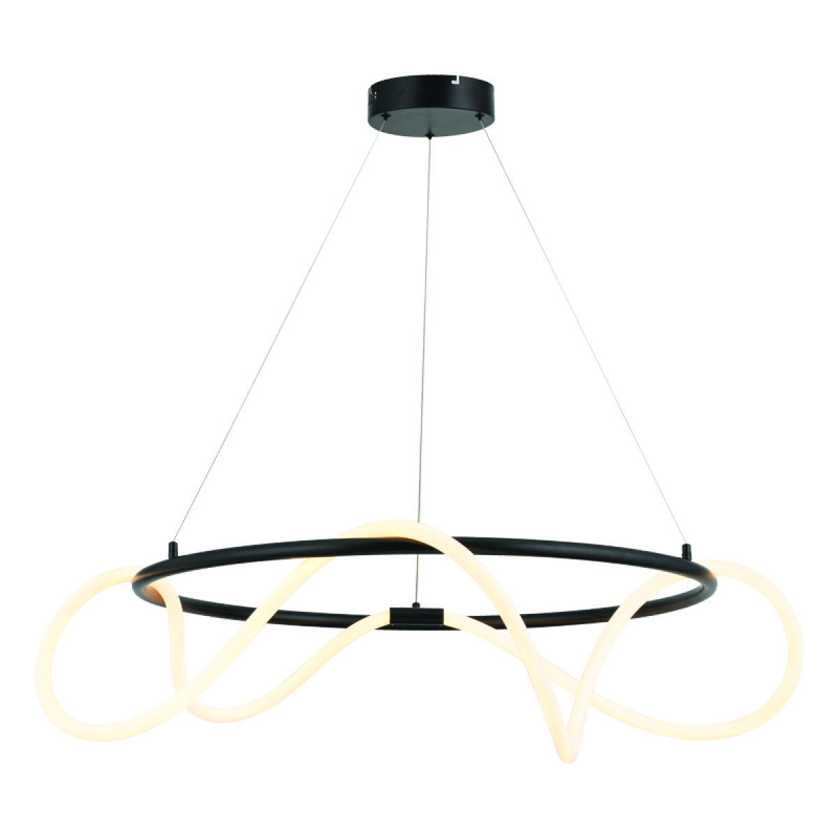 ACA ΚΡΕΜΑΣΤΟ Φ/Σ LED 60W 3000K 3400LM KYMA ΜΑΥΡΟ ΜΕΤ/ΚΟ IP20 D80XH230CM