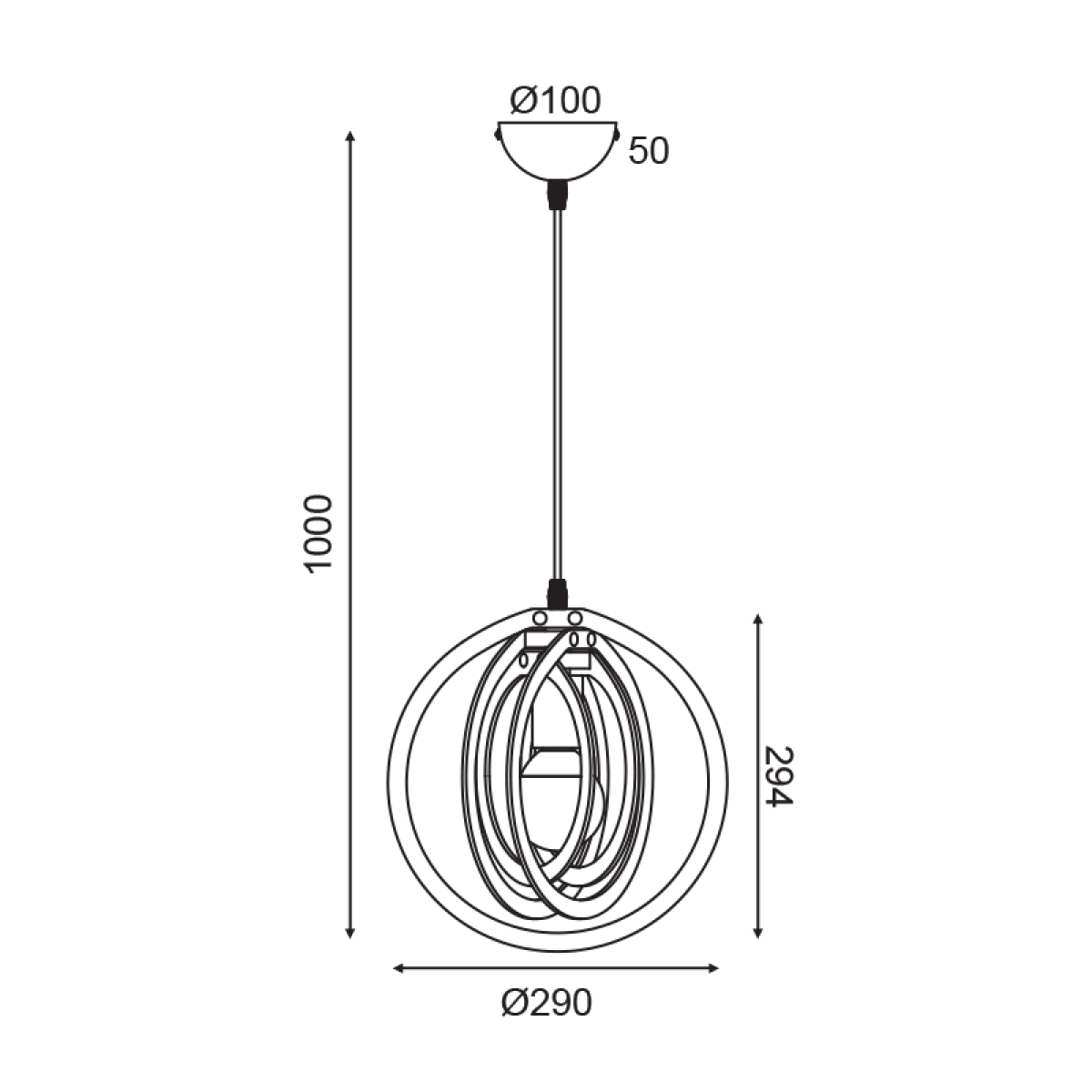 ACA ΚΡΕΜΑΣΤΟ Φ/Σ 1ΧΕ27 ΑΝ.ΚΑΦΕ ΔΕΡΜΑ MDF D29XH100CM TRITON - Image 2