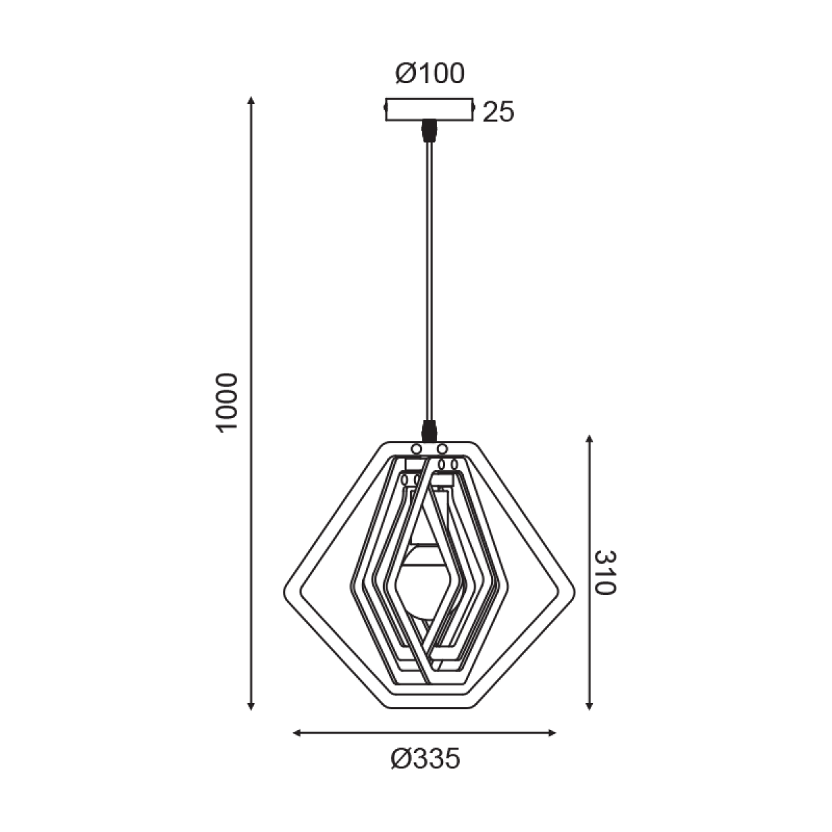 ACA ΚΡΕΜΑΣΤΟ Φ/Σ 1ΧΕ27 ΑΝ.ΚΑΦΕ ΔΕΡΜΑ MDF D34XH100CM TRITON - Image 2