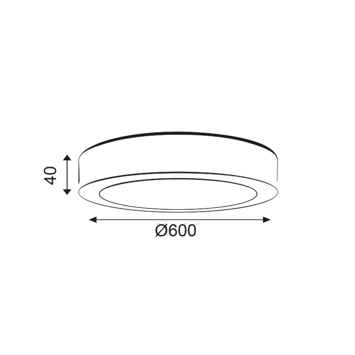 ACA  ROUND W CEIL. LED SLIM PANEL 50W 3000K 4000Lm 230V Φ600x40mm - Image 2