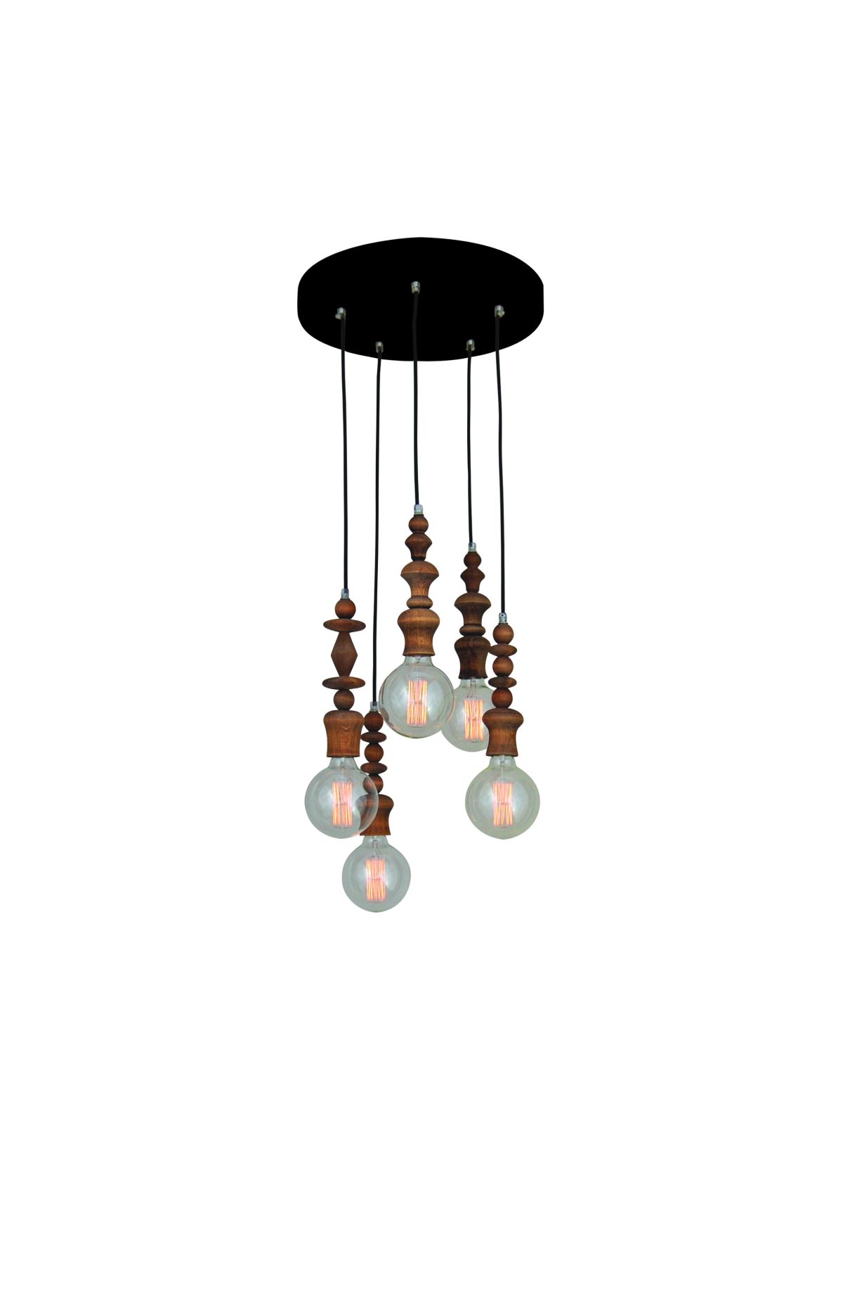 Home Lighting HL-041R-5P MELODY AGED WOOD PENDANT