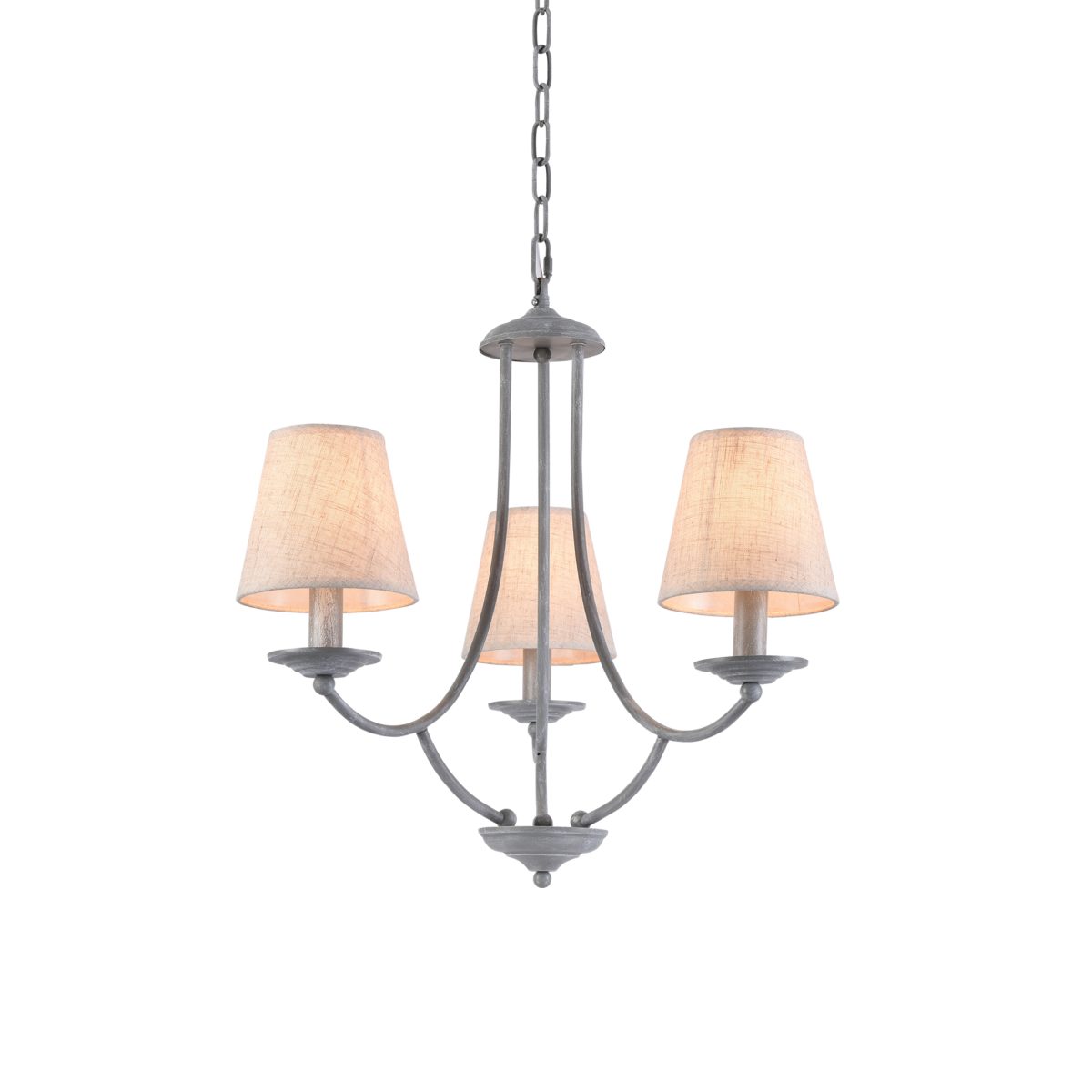 Home Lighting C119-3 ETNA PENDANT LAMP GREY PATINA&WHITE SHADE 1E1