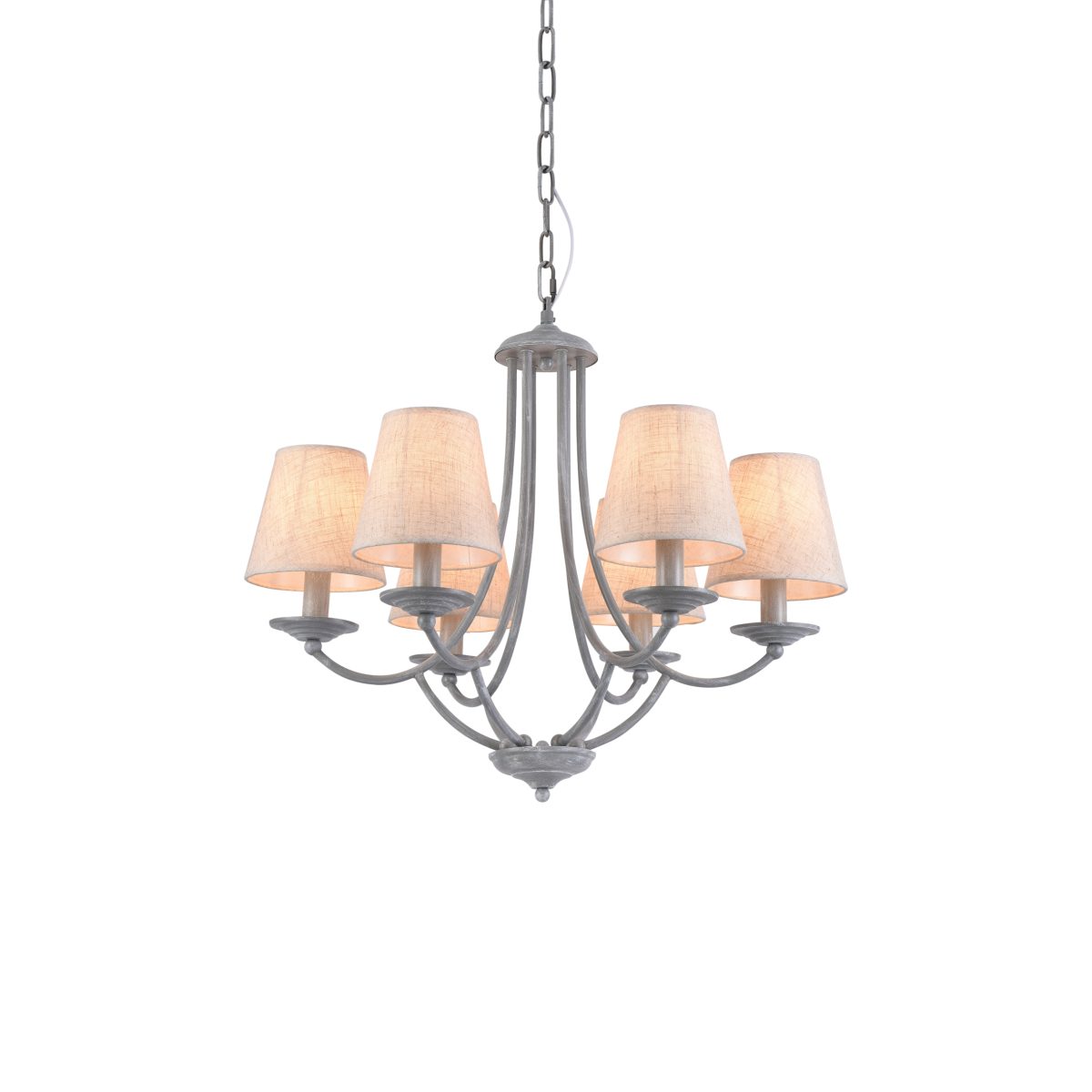 Home Lighting C119-6 ETNA PENDANT LAMP GREY PATINA&WHITE SHADE 1E1