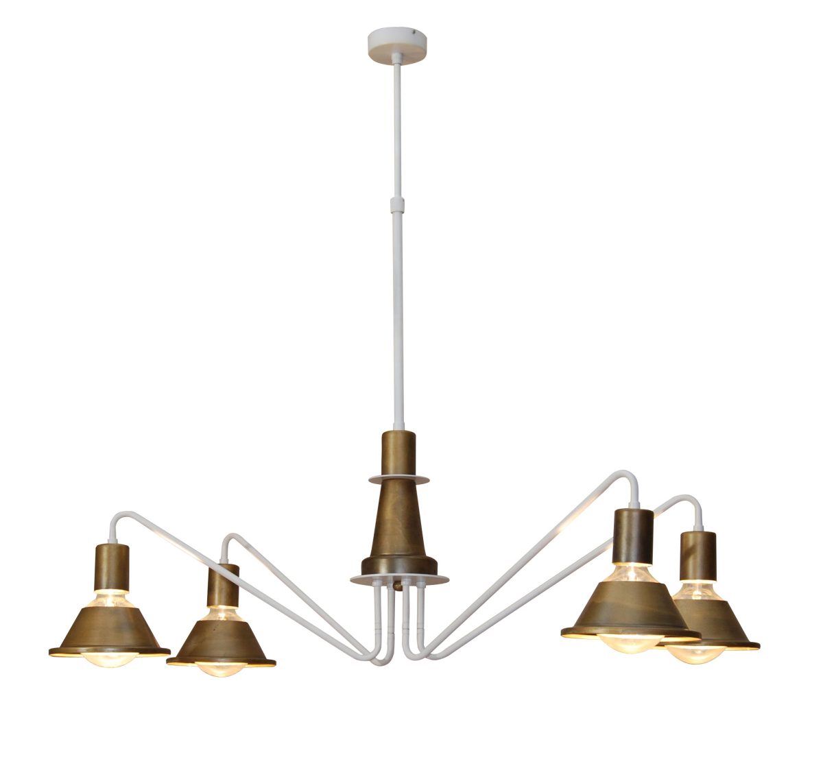 Home Lighting HL-3521-4 EMILY OLD BRONZE & WHITE PENDANT