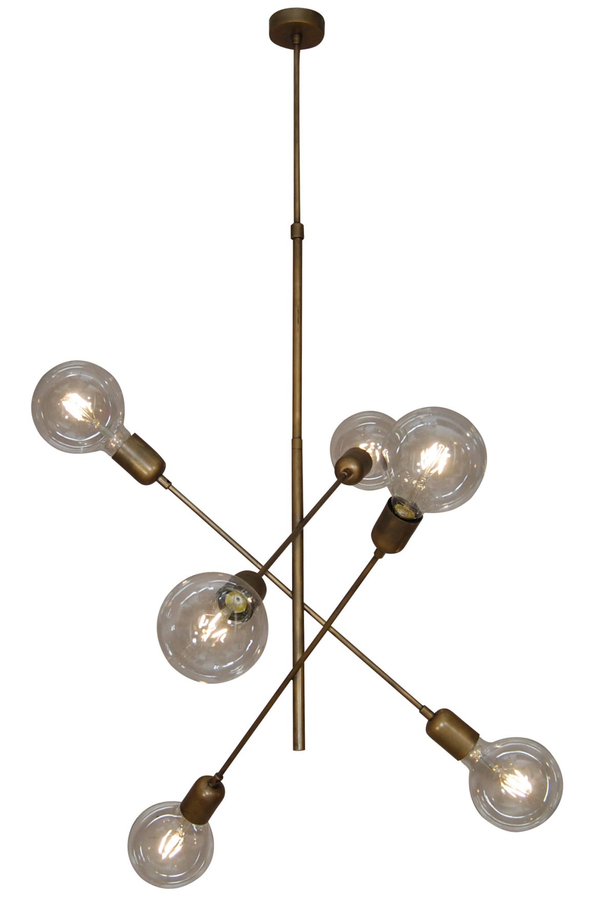 Home Lighting HL-3524-6 ERIC OLD BRONZE & WHITE PENDANT