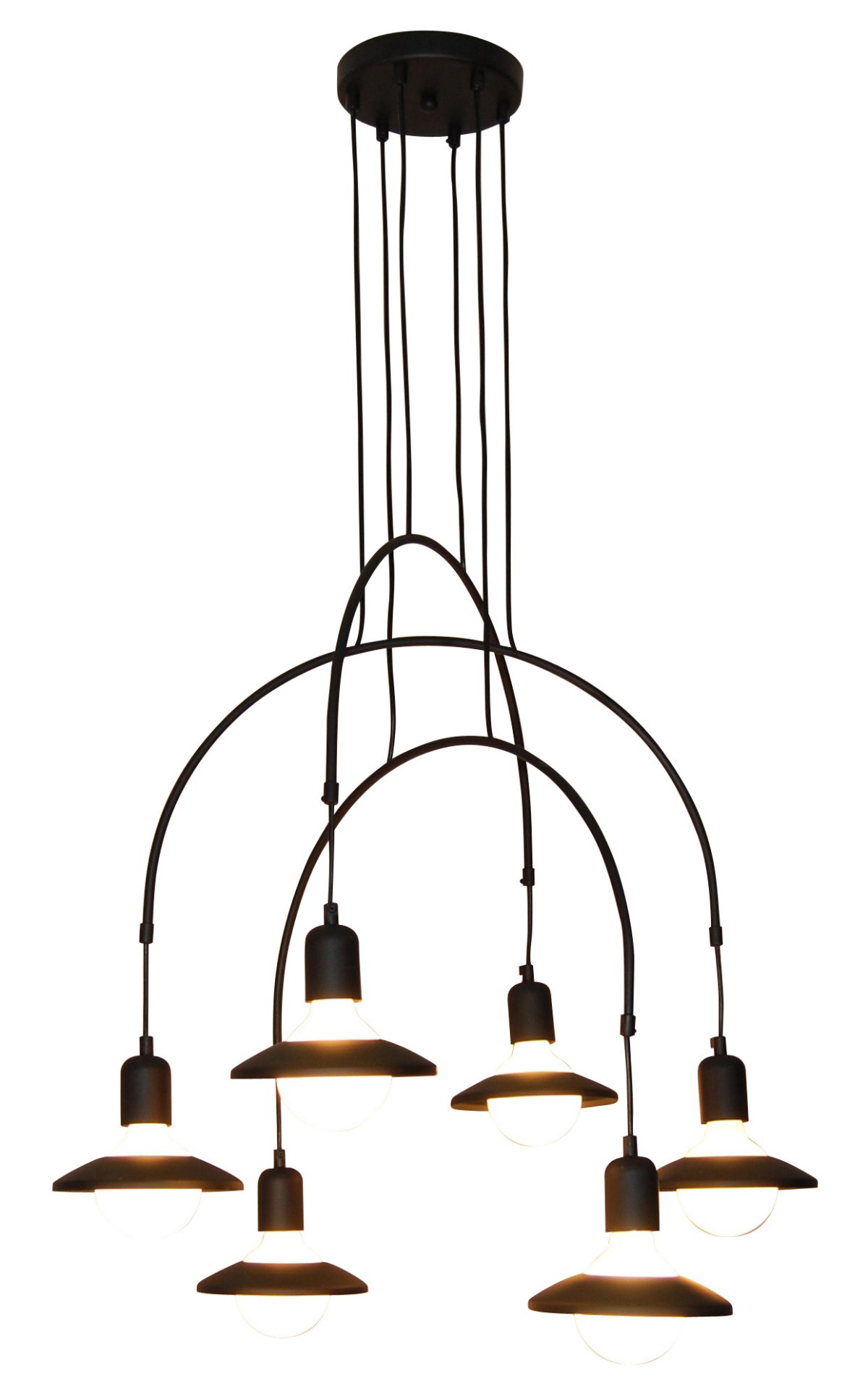 Home Lighting HL-3528-6 EVERDINA BLACK PENDANT