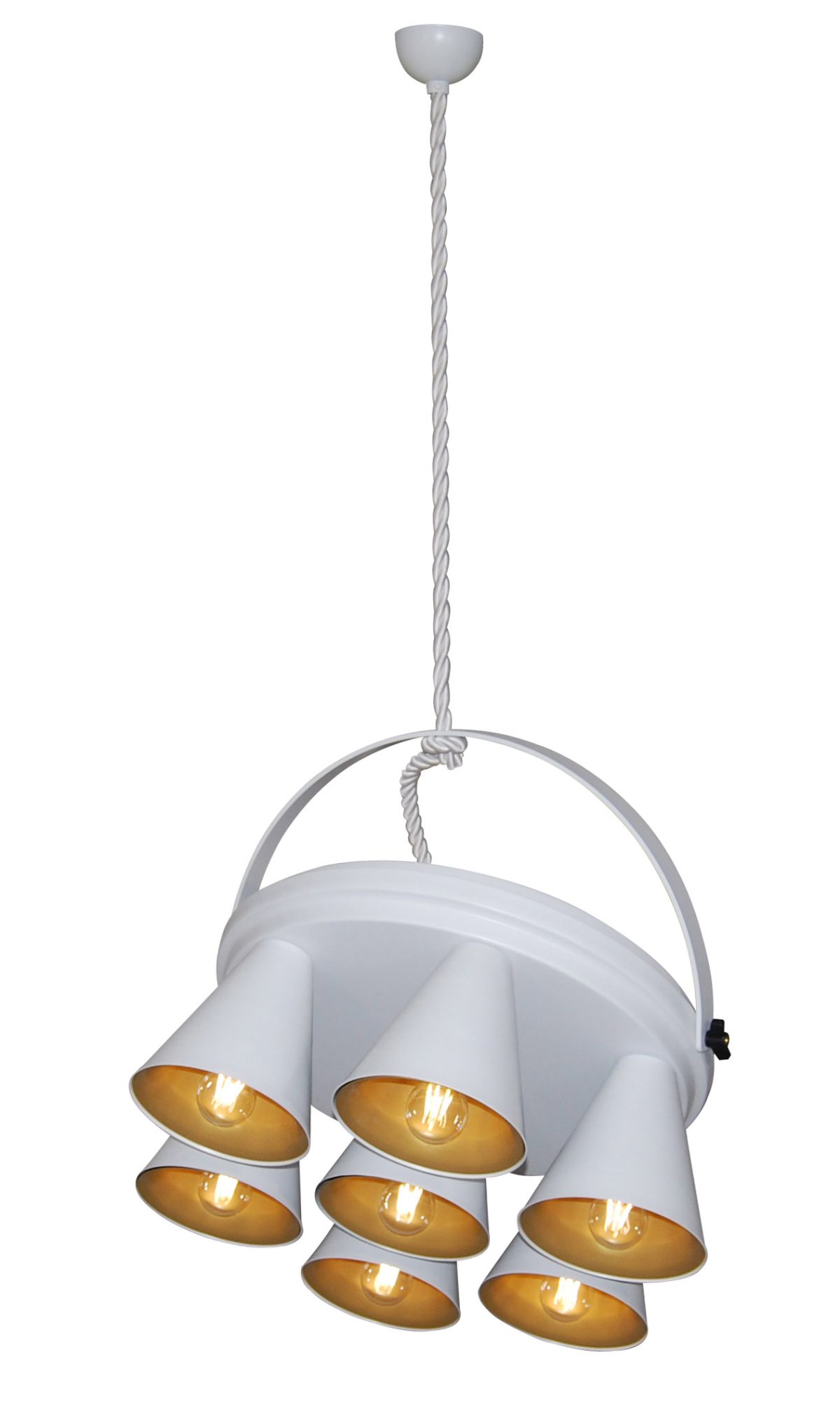 Home Lighting HL-3578-1A BRANDON WHITE & MAT GOLD PENDANT