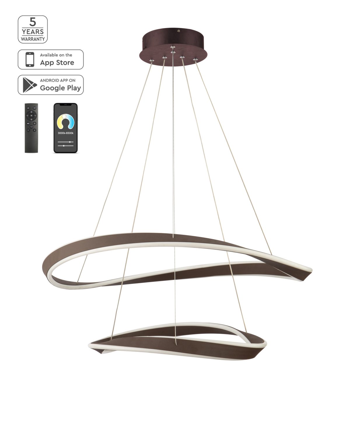 Home Lighting SE LED SMART 82 MATEO PENDANT COFFEE BROWN Β5