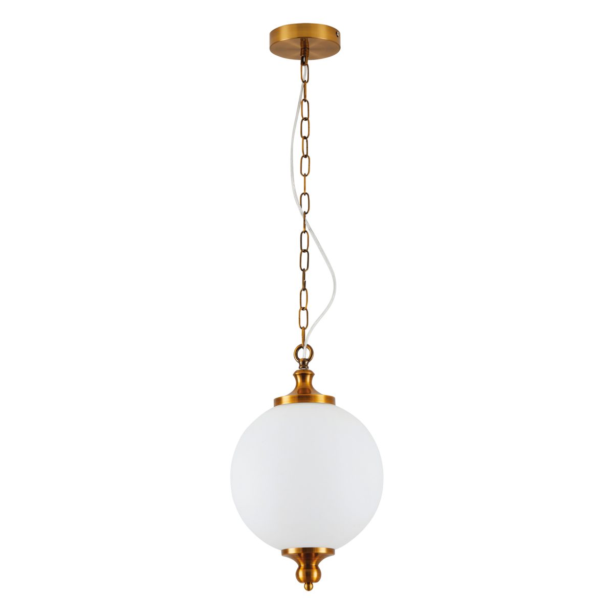 Home Lighting SE21-AB-25 LOCKE ANTIQUE BRASS PENDANT & OPAL GLASS Γ3