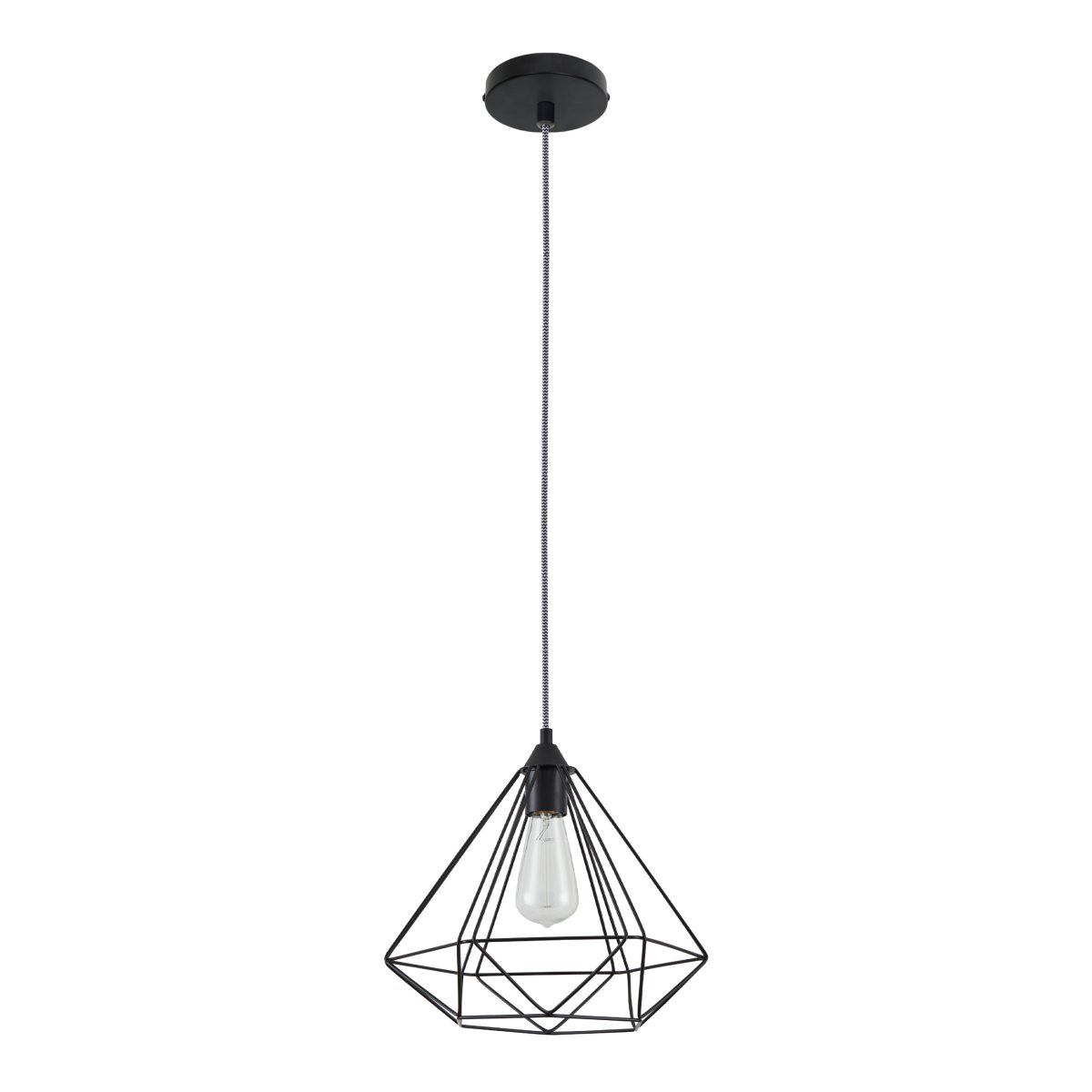 Home Lighting SE21-BL-33 MILA BLACK METAL GRID PENDANT Δ3