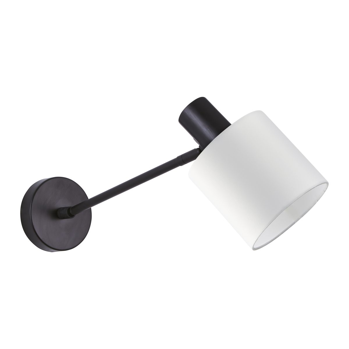 Home Lighting SE21-BL-22-SH1 ADEPT BLACK WALL LAMP WHITE SHADE+