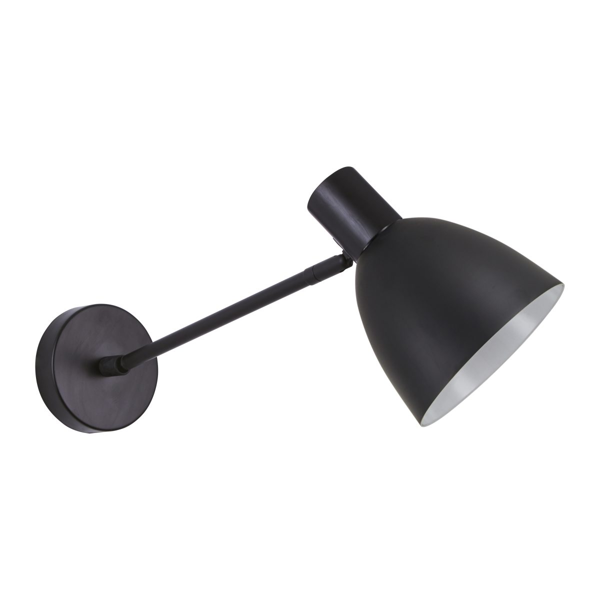 Home Lighting SE21-BL-22-MS2 ADEPT BLACK WALL LAMP BLACK METAL SHADE+