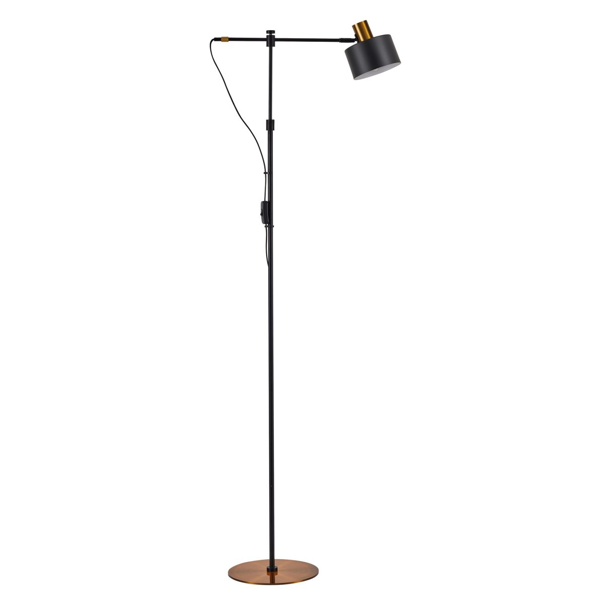 Home Lighting SE21-GM-39-MS1 ADEPT FLOOR LAMP Gold Matt and Black Metal Floor Lamp Black Metal Shade+