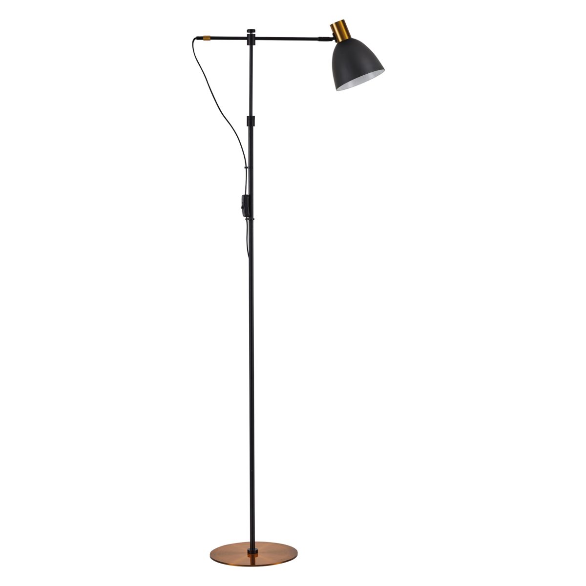 Home Lighting SE21-GM-39-MS2 ADEPT FLOOR LAMP Gold Matt and Black Metal Floor Lamp Black Metal Shade+
